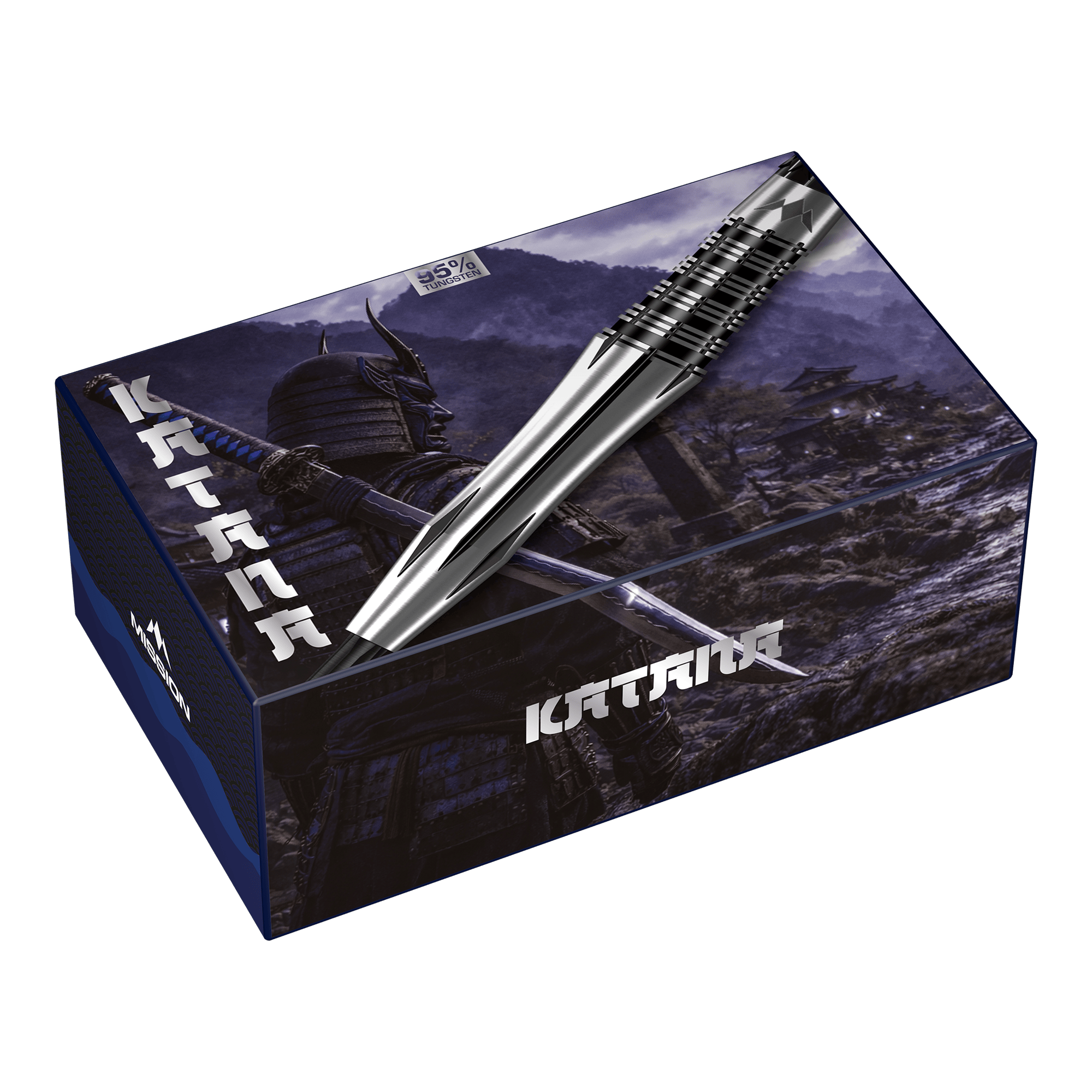 Fléchettes en acier Mission Katana Mission Katana Steeldarts sind auf dem Foto zu sehen. Es zeigt das Aussehen der Steeldarts klar und deutlich.