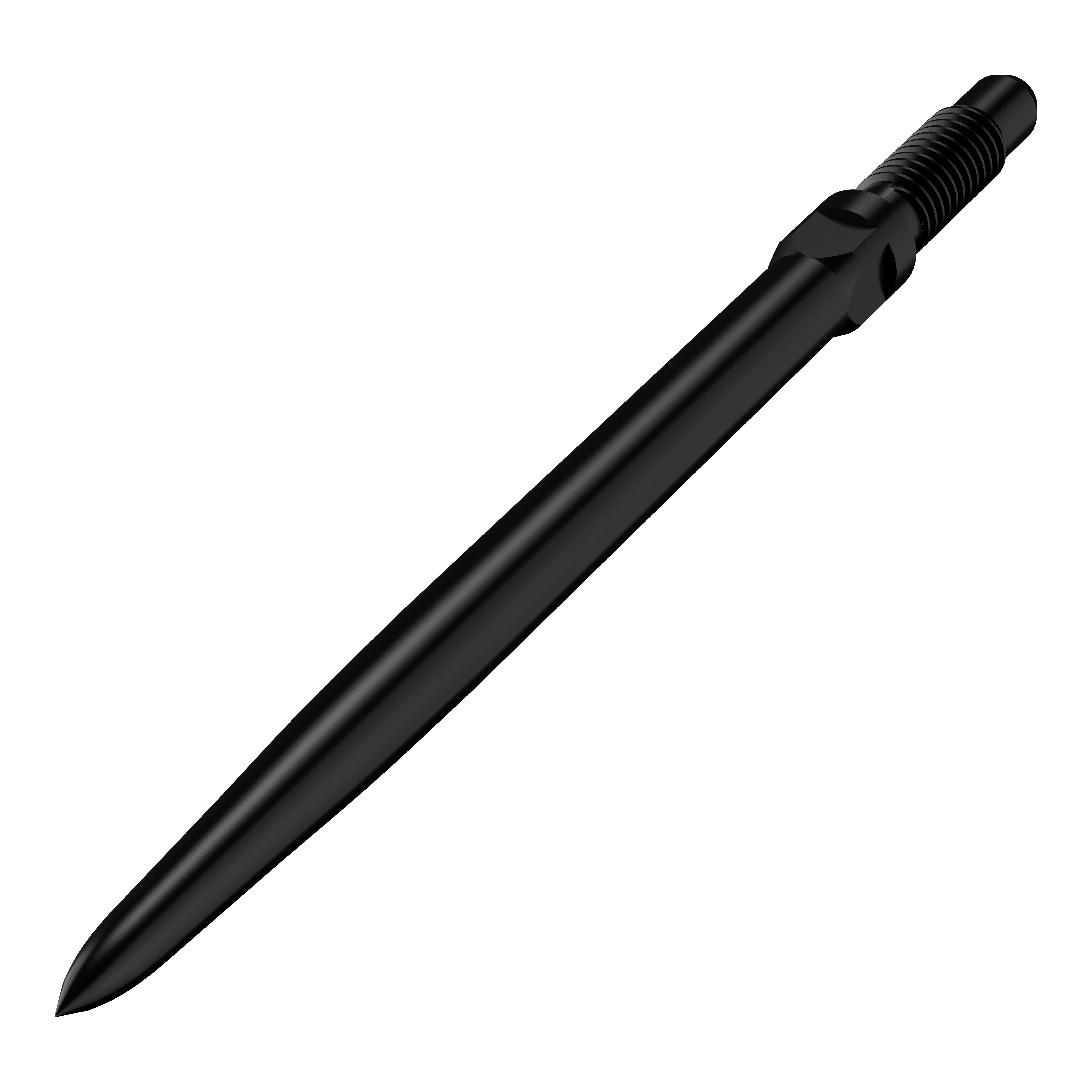 Pointes de fléchettes convertibles Bulls NL - Lisses - Noires Das Bild zeigt einen Artikel mit dem Namen BU57700_BullsNL_Convertible_Points_Smooth_Schwarz_32mm_2. Abgebildet sind wahrscheinlich schwarze, glatte Dartspitzen in der Größe 32 mm.