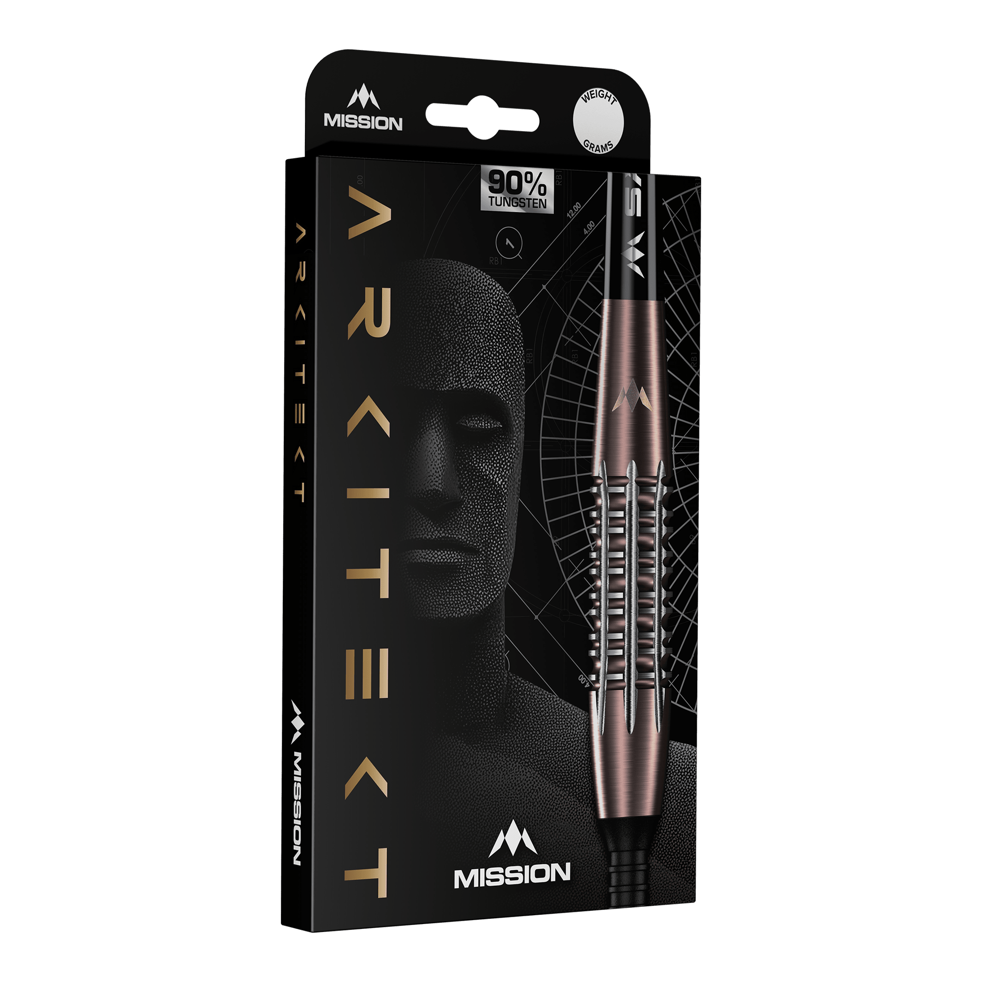 Mission Arkitekt Bronze Silice PVD Steeldarts - 23,5 g Abgebildet ist Mission Arkitekt Bronze Silika PVD Steeldarts - 23,5g. Die Darts besitzen ein glänzendes bronzenes Finish.
