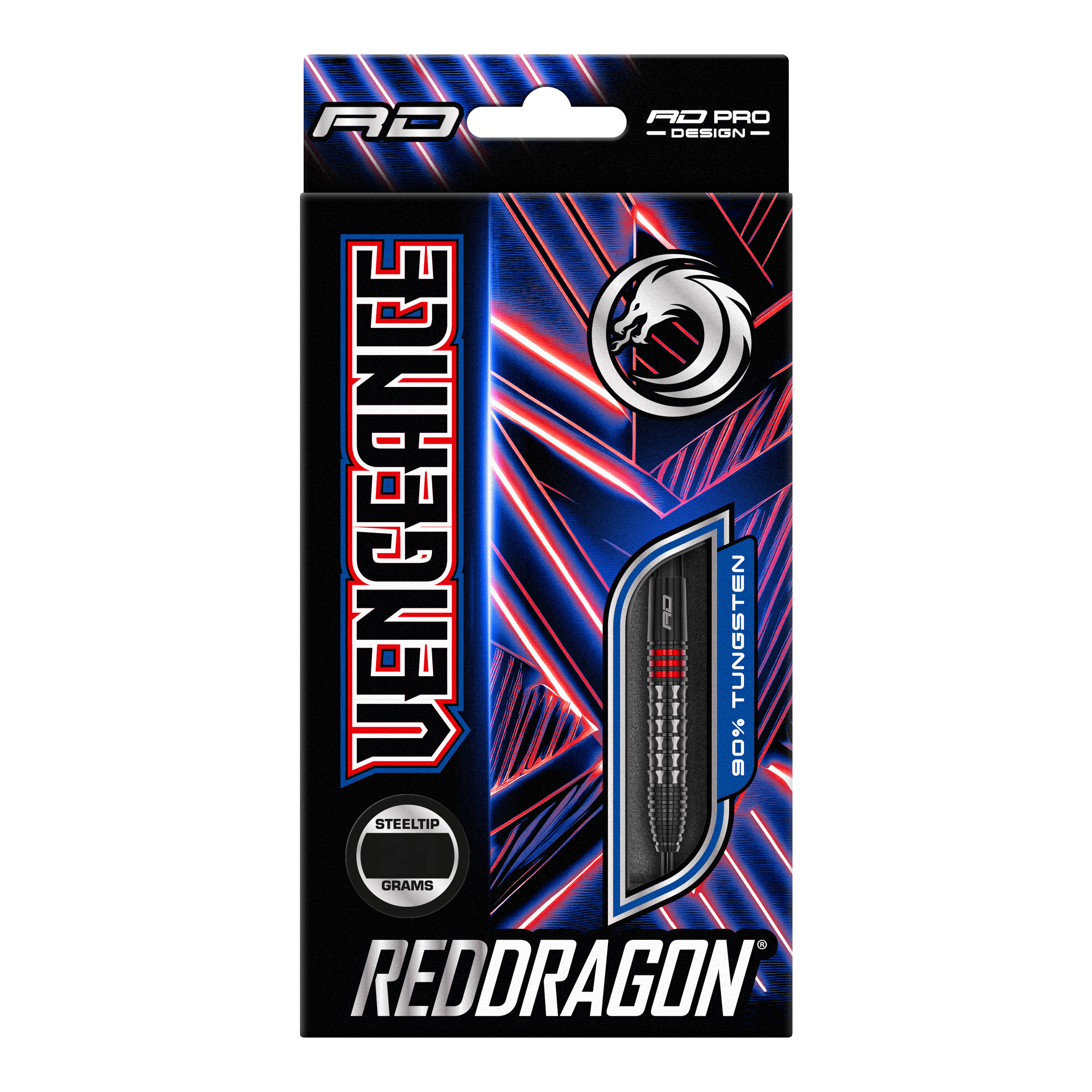 Fléchettes en acier rouge Vengeance Red Dragon