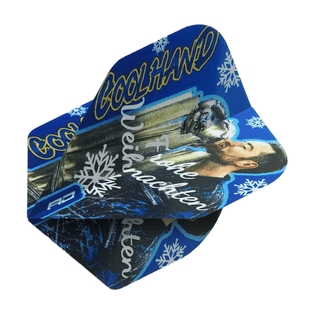 Red Dragon Luke Humphries Joyeux Noël Vols Standard Abgebildet ist das Produkt WF-16_Red_Dragon_Luke_Humphries_Frohe_Weihnachten_Standard_Flights_2. Dies sind Dart-Flights im Standard-Design mit einem Weihnachtsgruß.