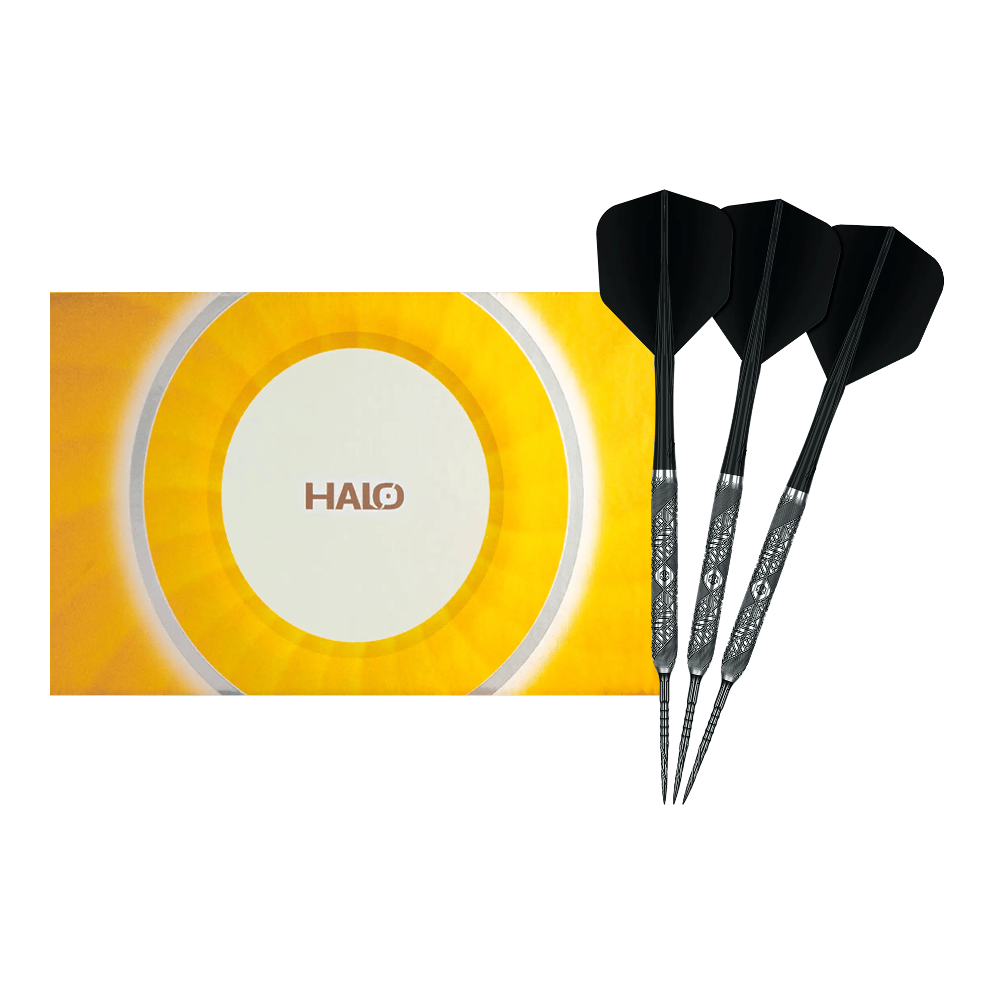 Fléchettes en acier Caliburn Halo H3 - 21,5 g Abgebildet sind die Caliburn Halo H3 Steeldarts mit 21,5g als vollständiger Satz. Die Darts werden komplett gezeigt.