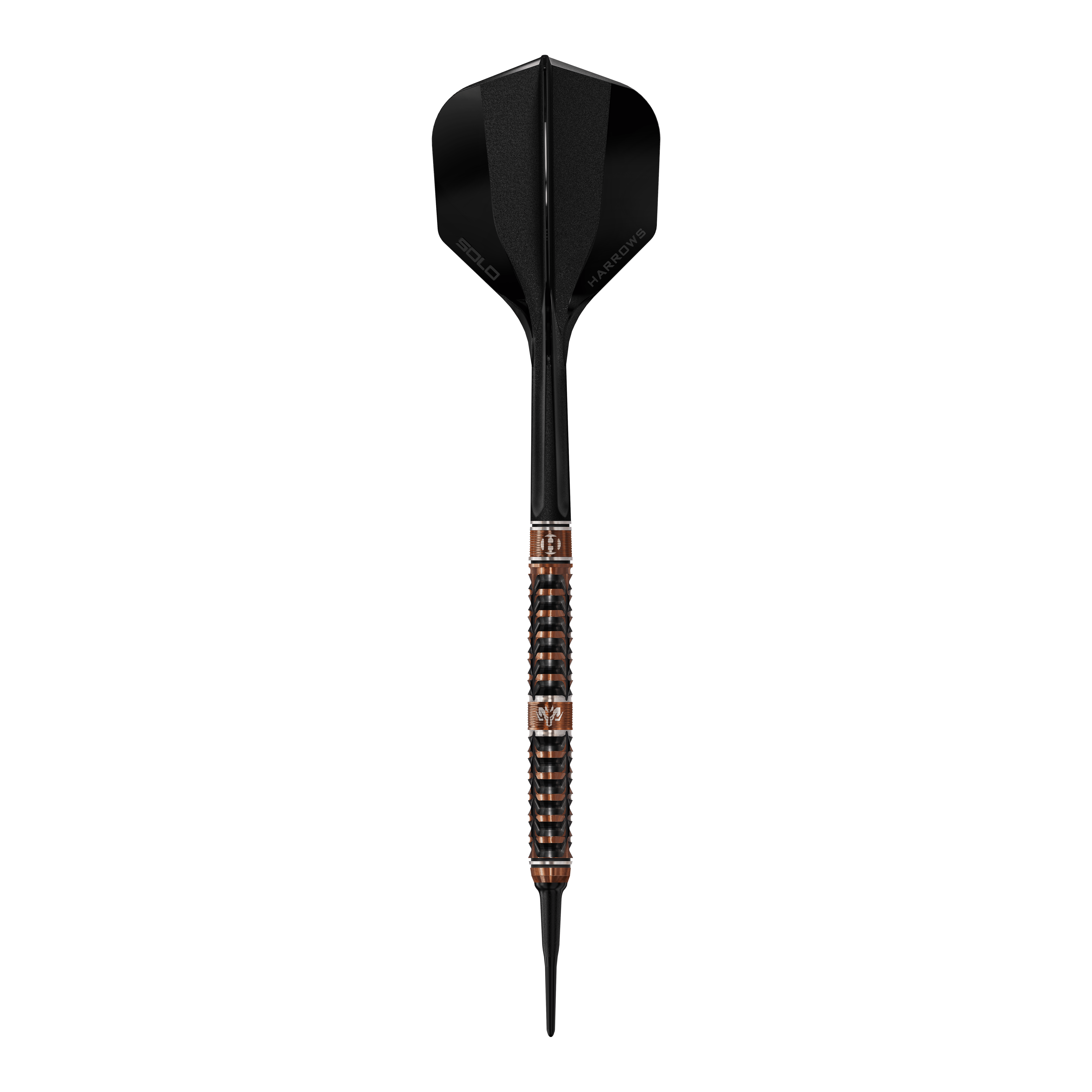 Fléchettes souples Harrows Tungsten Trinity Die Abbildung zeigt Harrows Wolfram Trinity Softdarts. Die Softdarts werden aus der Nähe präsentiert.