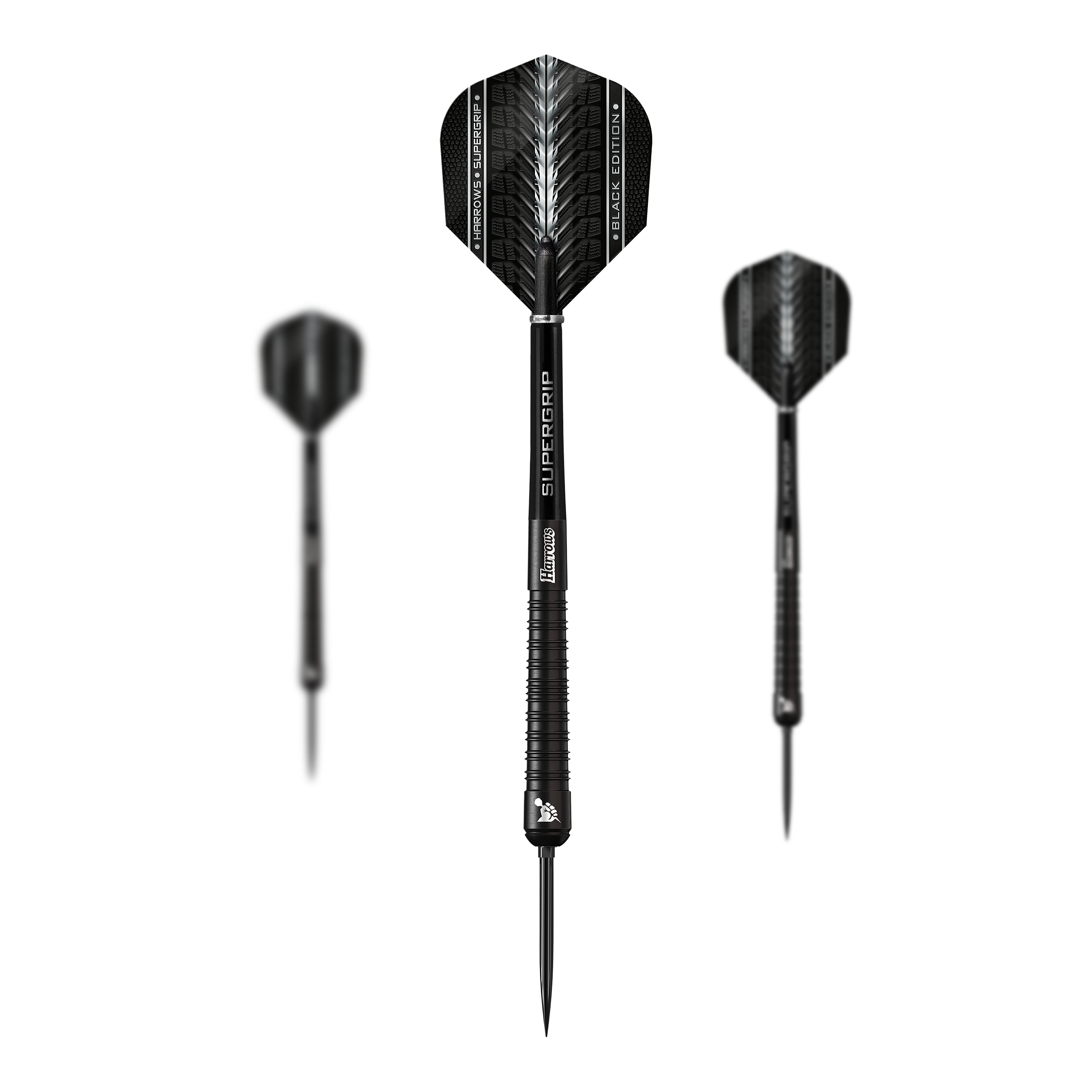 Fléchettes en acier à pointe rapide Harrows Supergrip 90 Black Edition Fléchettes en acier à pointe rapide Harrows Supergrip 90 Black Edition