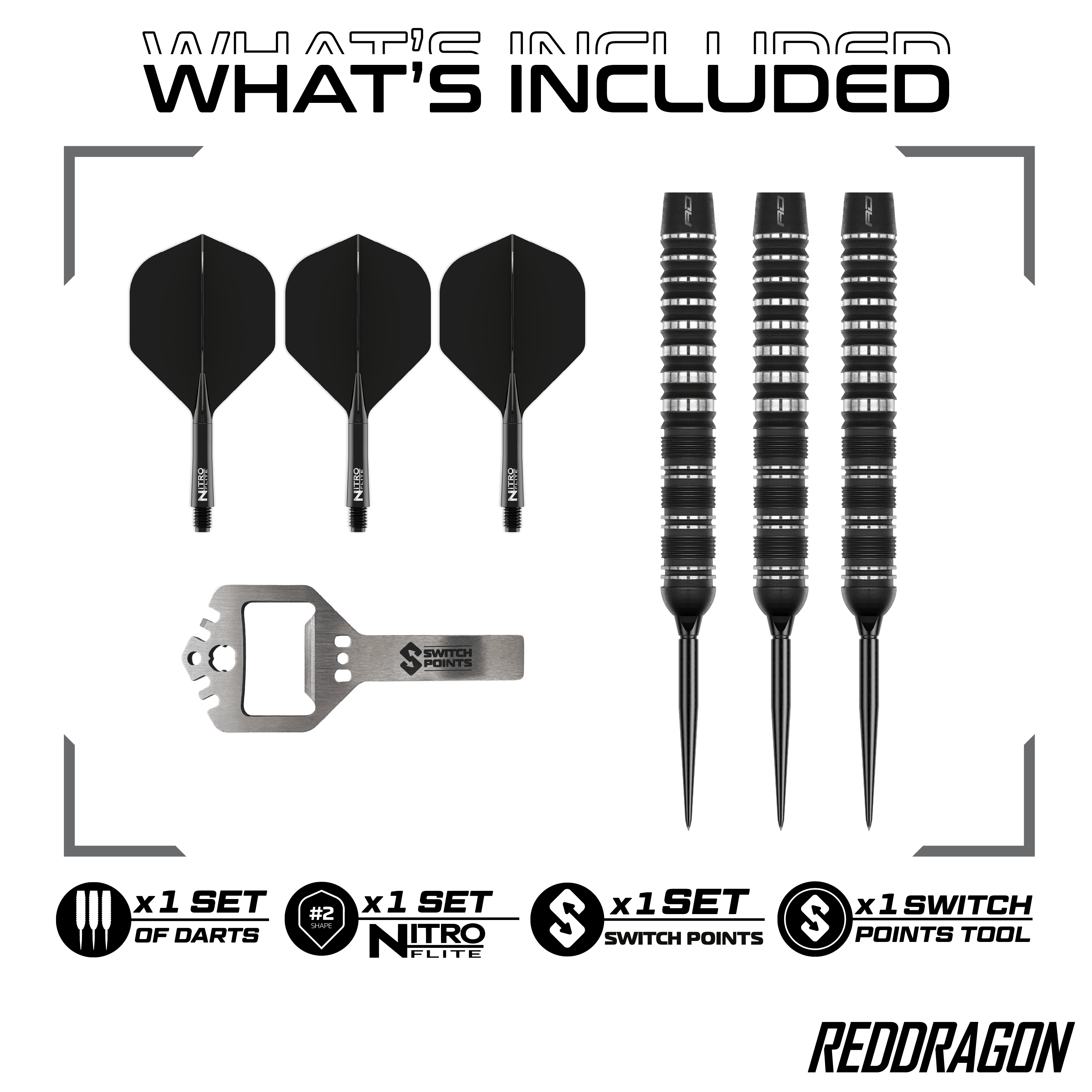 Fléchettes en acier Red Dragon Sable Parallel Switch Point Hier ist der Red Dragon Sable Parallel Switch Point Steeldarts zu sehen. Diese Steeldarts stehen für Qualität und Langlebigkeit.