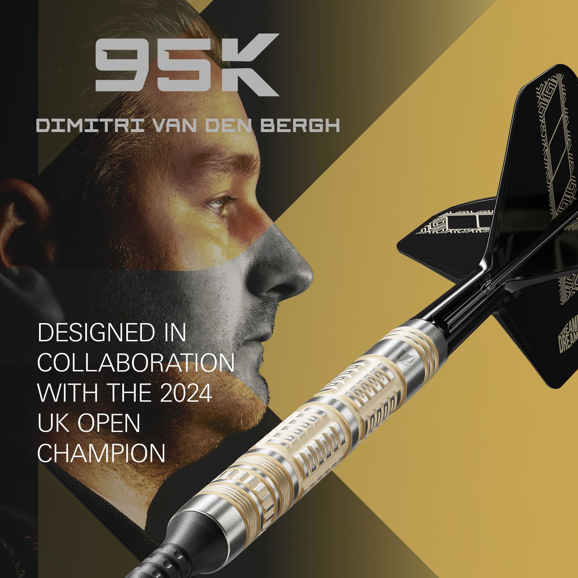 Fléchettes souples Target Dimitri Van Den Bergh 95K - 19 g Gezeigt werden die Target Dimitri Van Den Bergh 95K Softdarts - 19g. Die Darts zeichnen sich durch ihr elegantes Design aus.