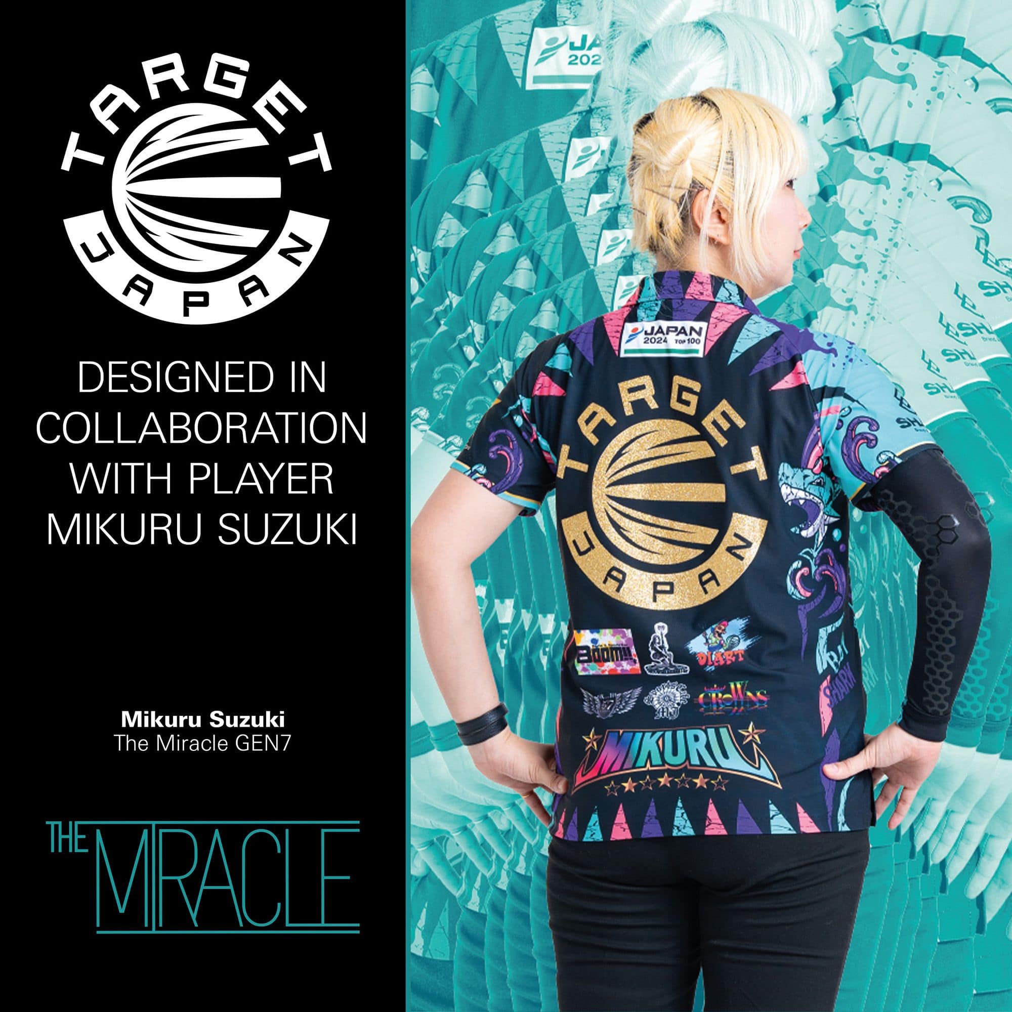 Target Japan Mikuru Suzuki The Miracle GEN7 Fléchettes souples - 21,5 g Das Bild zeigt die Target Japan Mikuru Suzuki The Miracle GEN7 Softdarts - 21,5g. Dies ist eine Sonderedition von Softdarts für professionelle Spieler.