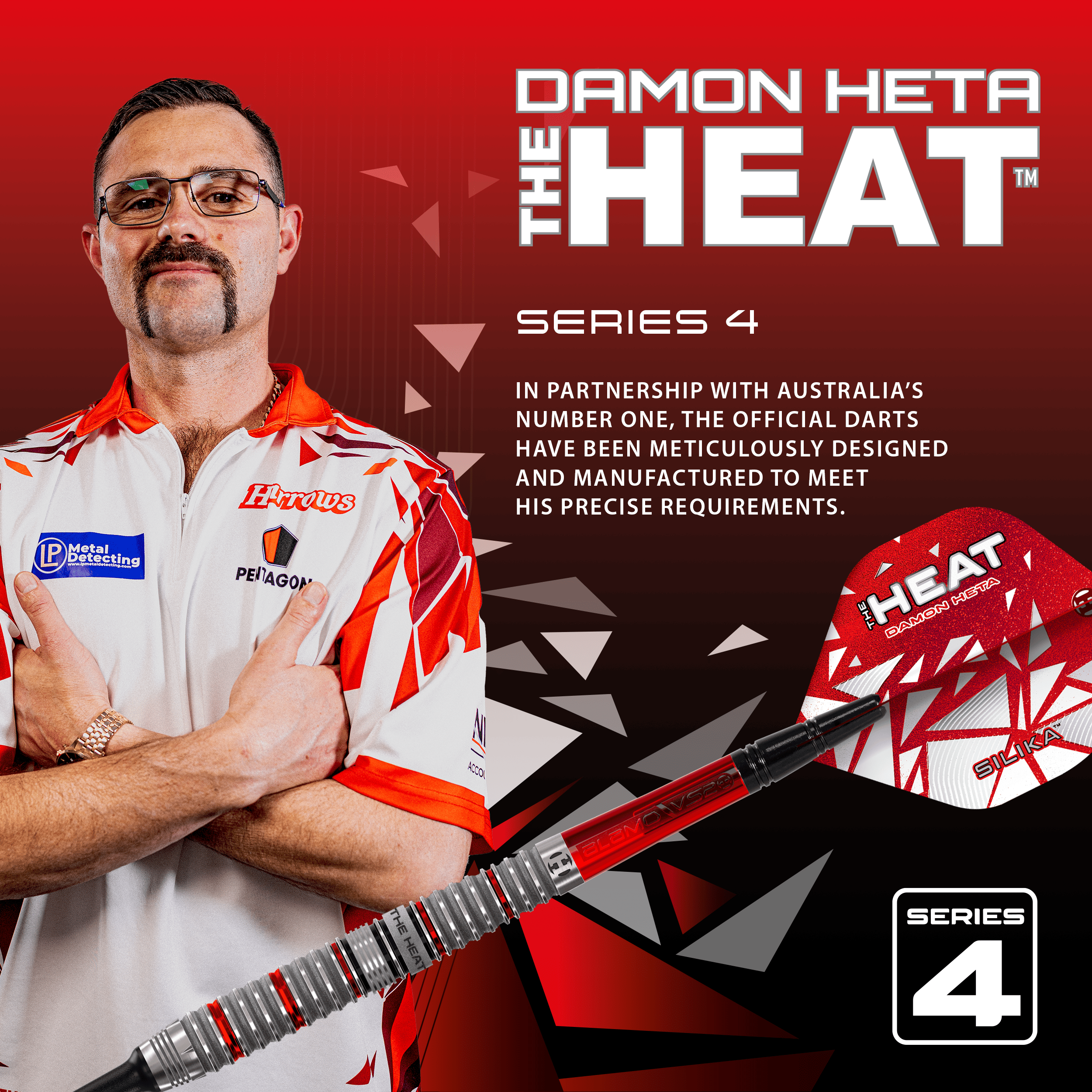 Fléchettes souples Damon Heta Series 4 de Harrow Abgebildet sind die Harrows Damon Heta Series 4 Softdarts. Die Darts bieten ein modernes Design und hohe Funktionalität.