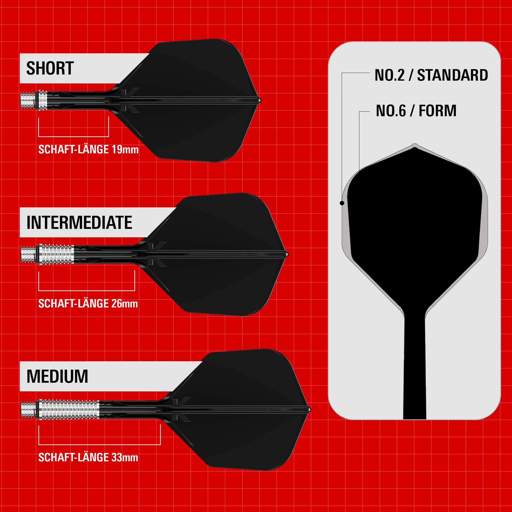 Ailerons Target K-Shift No6 - Noir Gezeigt werden die Target K-Shift No6 Flights in Schwarz. Das Bild hebt das Design und das Material dieser Dart Flights hervor.