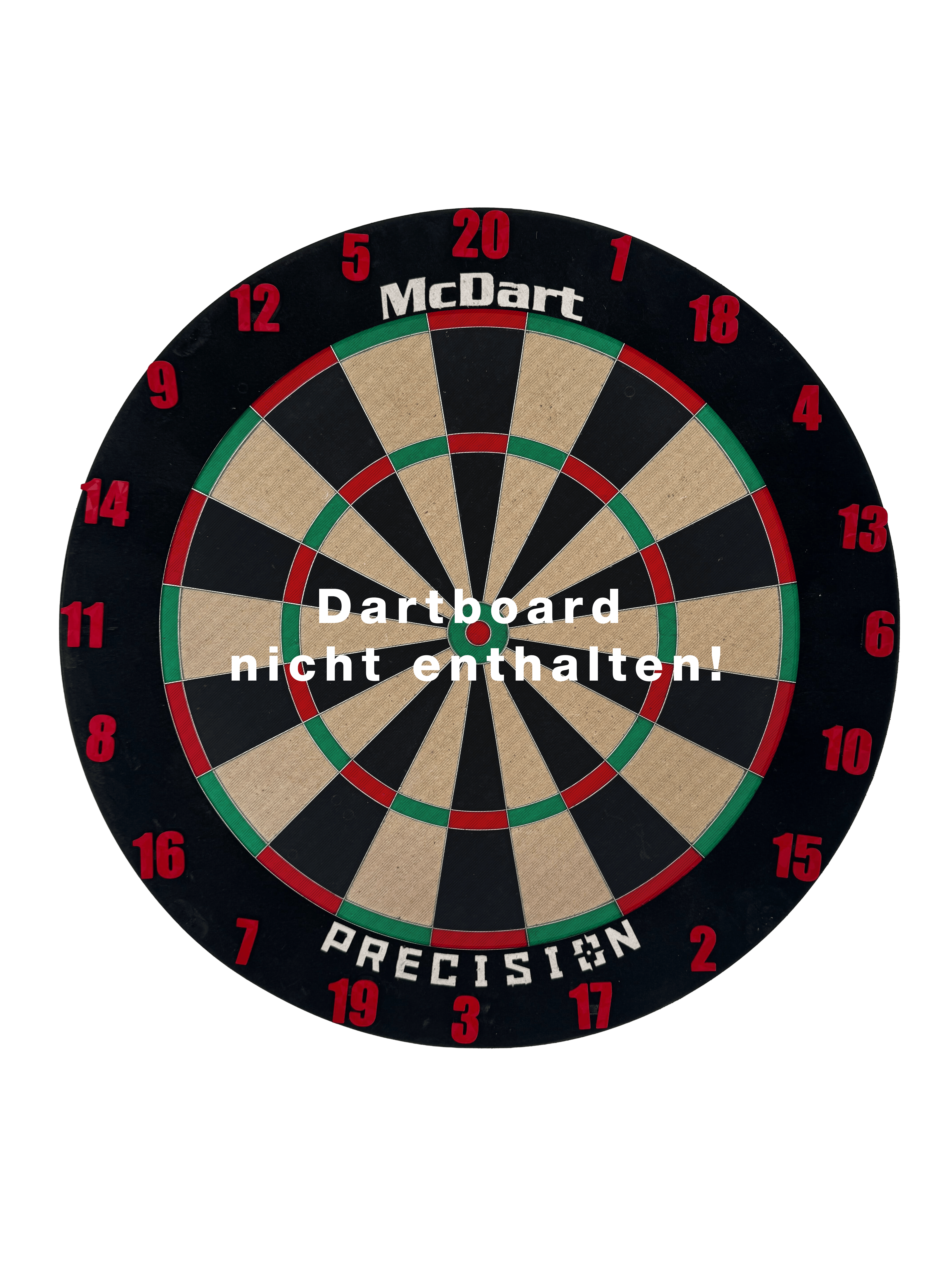 Anneaux numérotés pour cible de fléchettes McDart / Anneaux numérotés classiques Abgebildet ist ein klassisches rotes Board. Das Board hat eine rechteckige Form.
