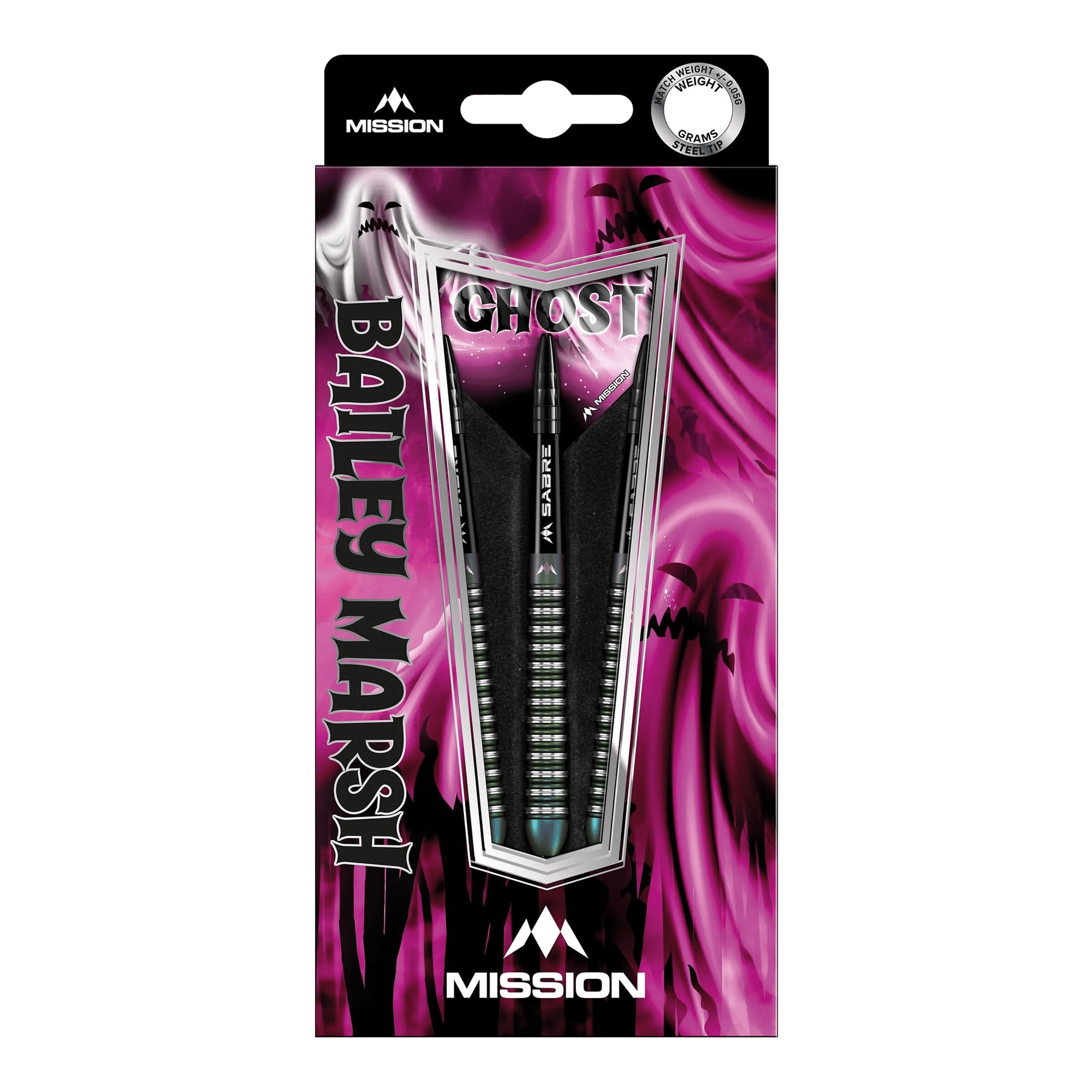 Fléchettes en acier Mission Bailey Marsh Ghost - 23 g