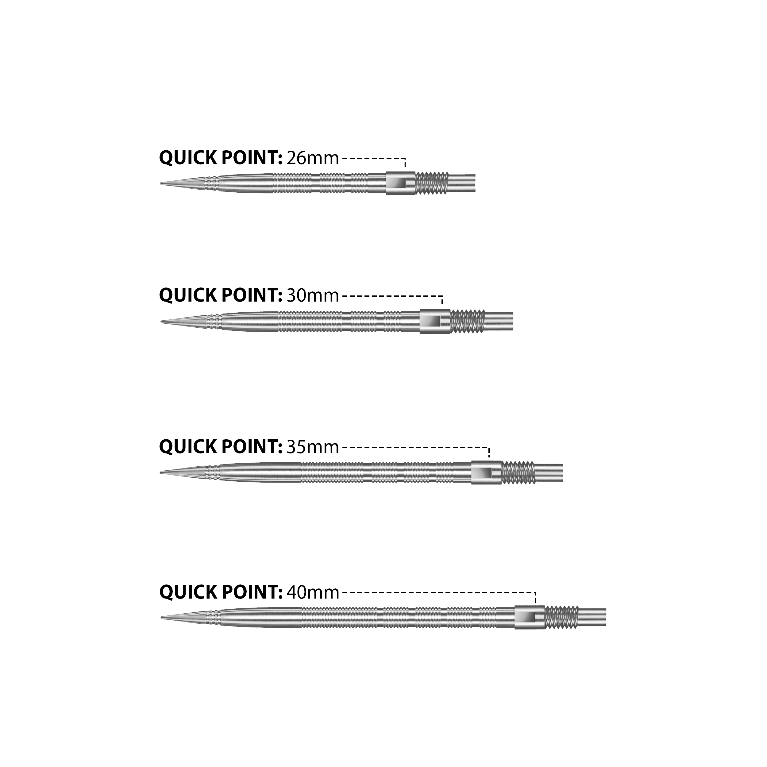Pointes de fléchettes Harrows Quick Point Micro Ridge - Argent Hier sind Harrows Quick Point Micro Ridge Dartspitzen in Silber zu sehen. Sie haben eine gerillte Oberfläche für besseren Halt.