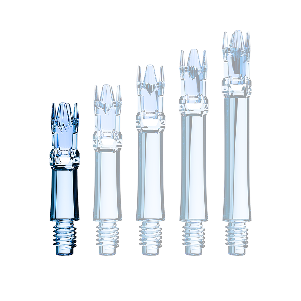 Tiges de rechange pour système L de style L - Bleu clair Eine transparente blaue Ersatzshaft ist im Bild. Die Shaft wird als Einzelstück gezeigt.