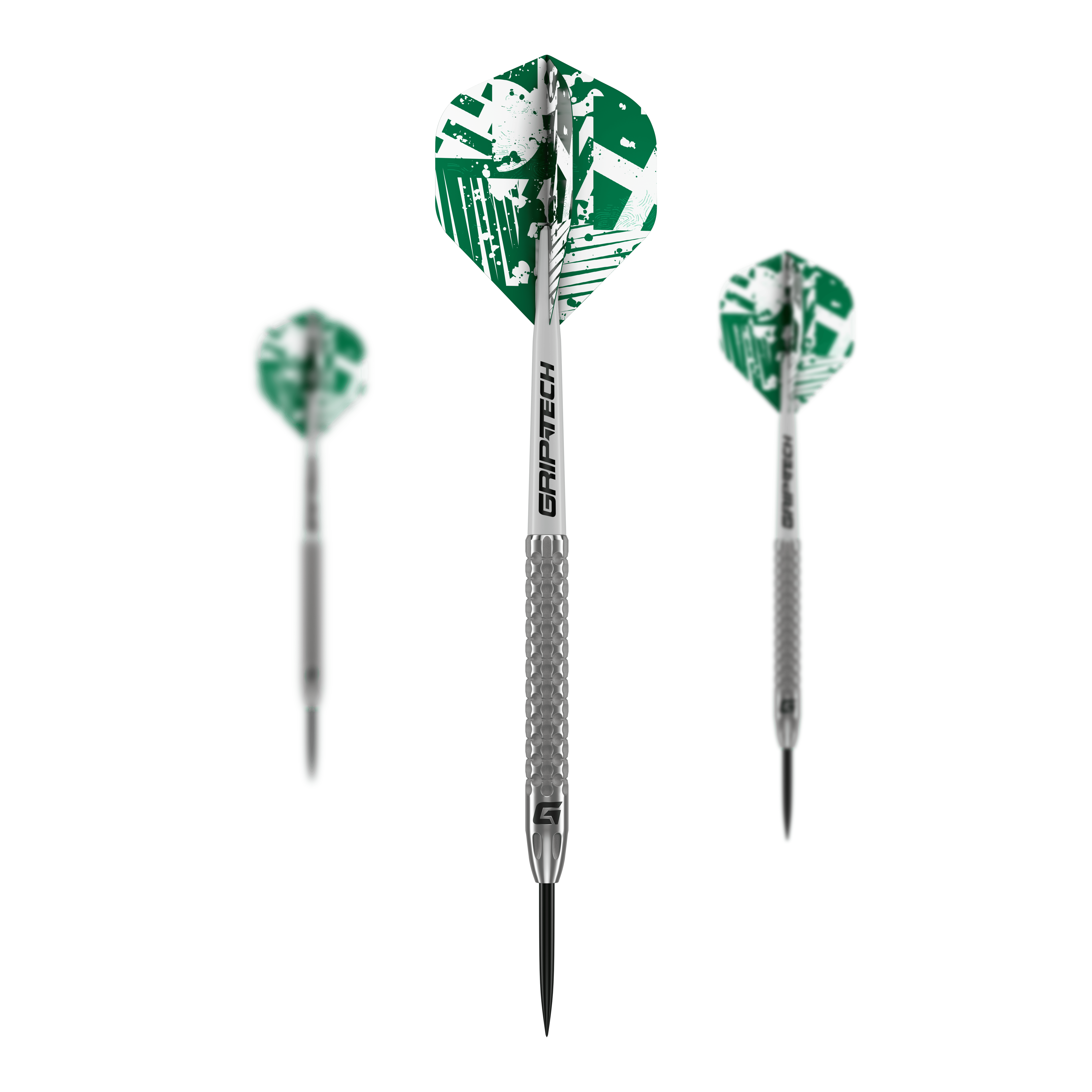 Fléchettes GOAT Fairway V2 en acier tungstène Das Produkt GOAT Fairway V2 Tungsten Steeldarts ist als Set nebeneinander dargestellt. Die Barrels wirken einheitlich.