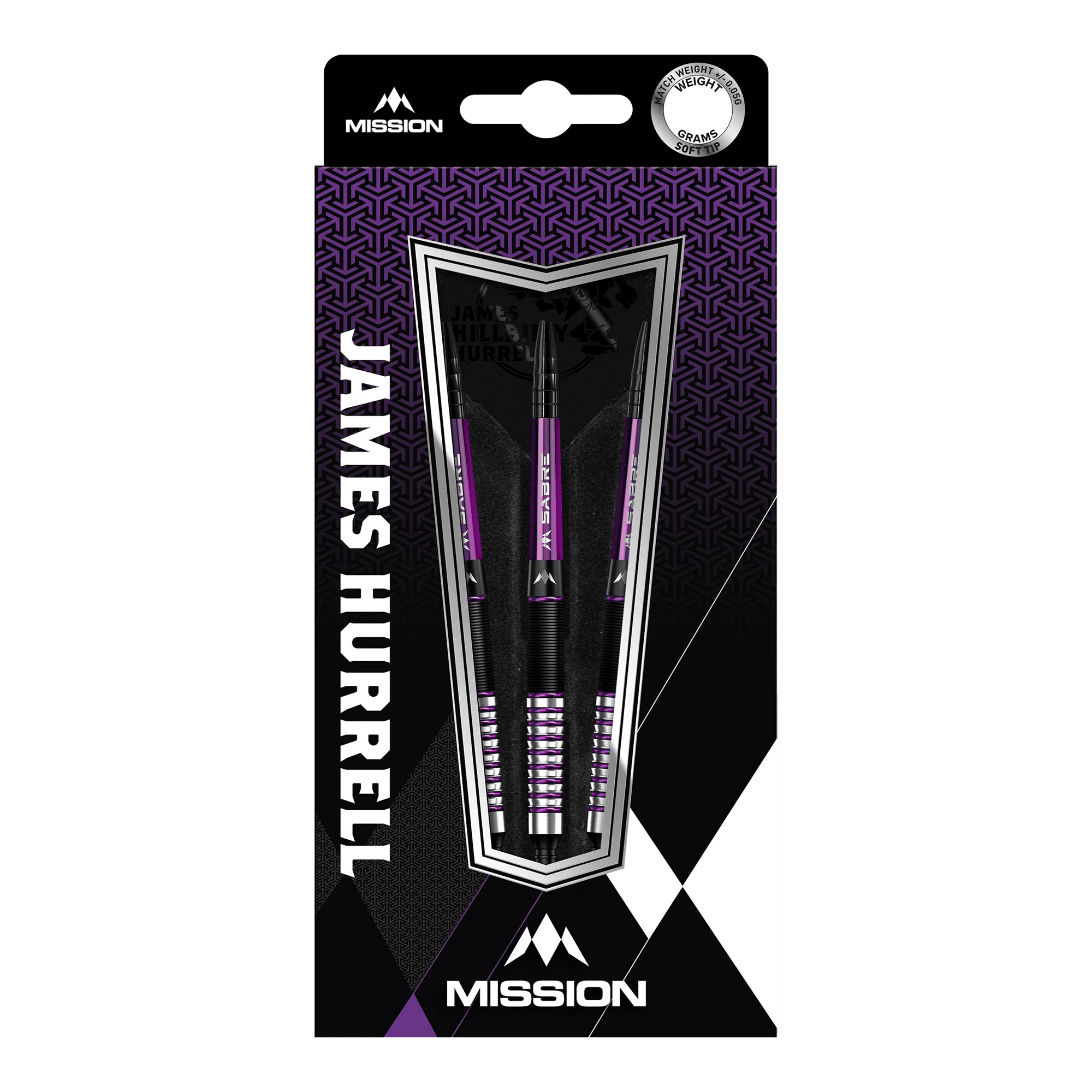 Fléchettes souples Mission James Hurrell Hillbilly Black Purple - 18 g