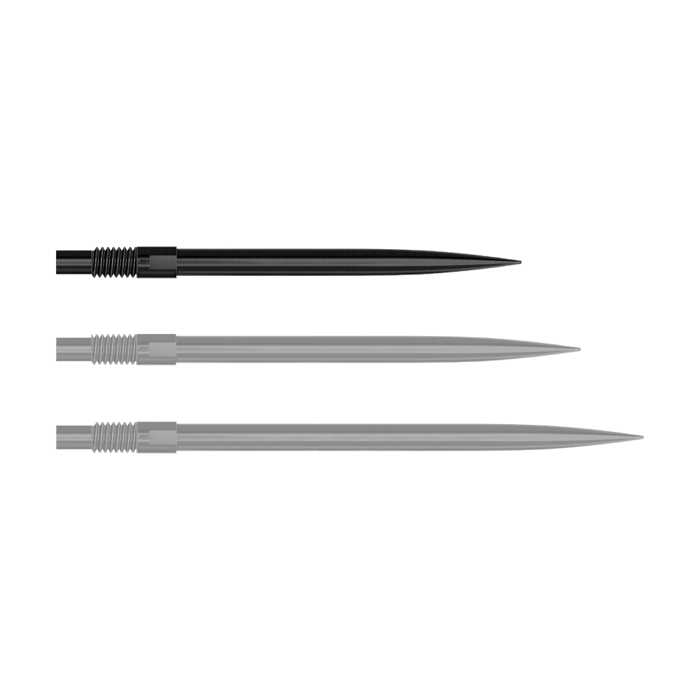 Embouts de fléchettes Harrows Quick Point - Noirs Abgebildet ist ein Produkt mit dem Dateinamen 'QP23974_Harrows_QuickPoint_Dartspitzen_Schwarz_30mm_1'. Das Bild zeigt schwarze Dartspitzen.