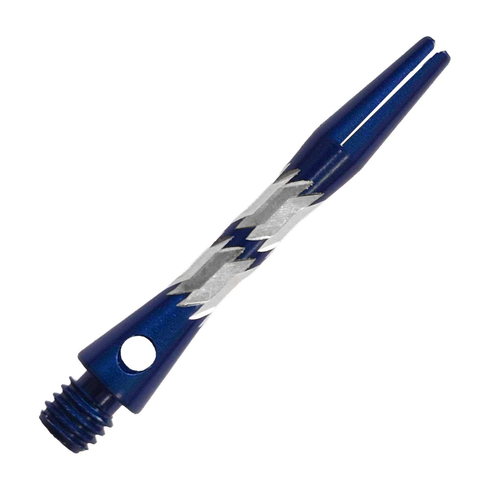 Tiges en aluminium Bulls NL Minor - Bleues - 33 mm Das Bild zeigt Bulls NL Minor Aluminium Shafts in Blau, 33 mm. Sie sind speziell für den Einsatz bei Dartpfeilen gefertigt.