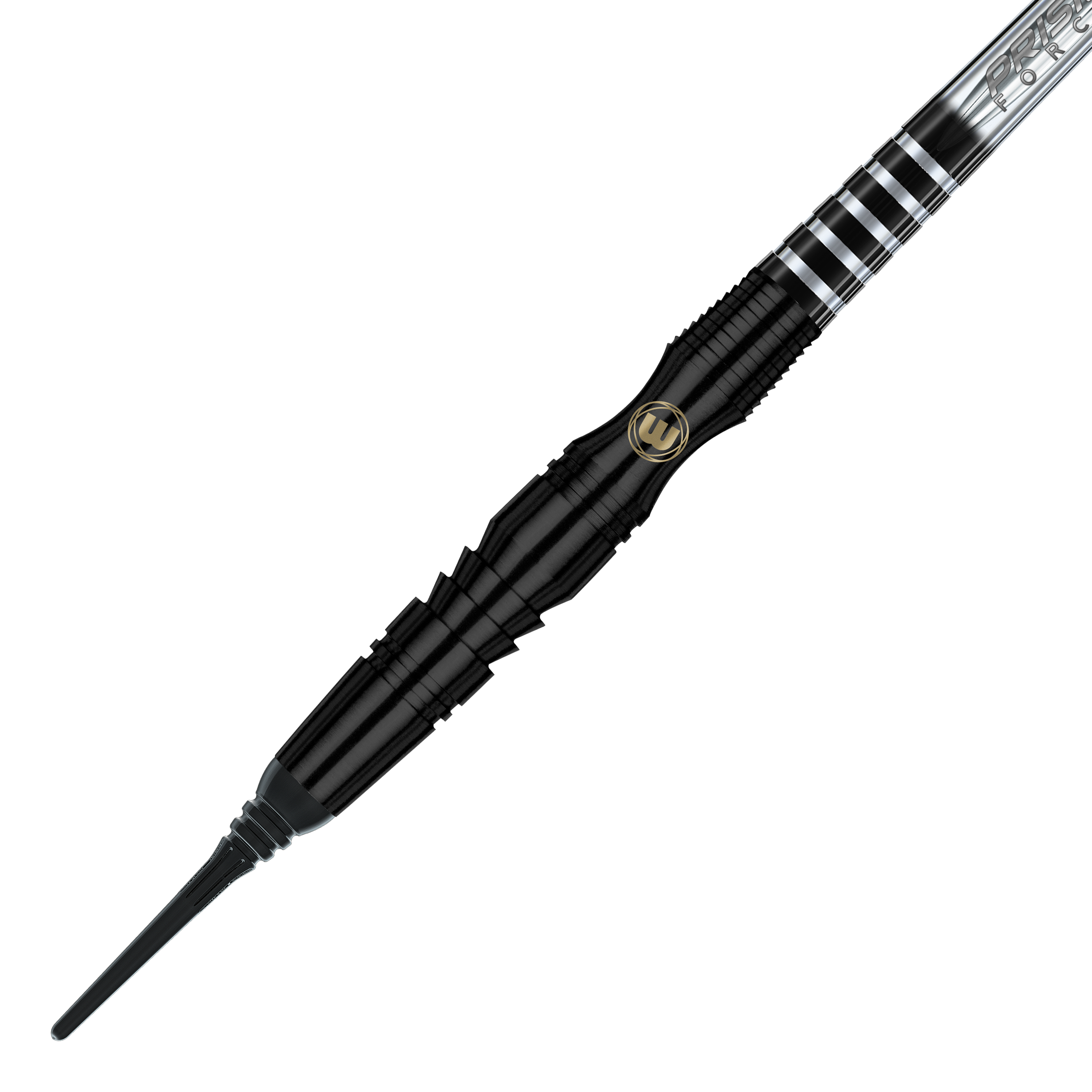 Fléchettes souples Winmau Sniper Black - 20 g Dies ist ein Winmau Sniper Black Softdart mit einem Gewicht von 20g. Der Dart hat ein elegantes schwarzes Design mit silbernen Akzenten.