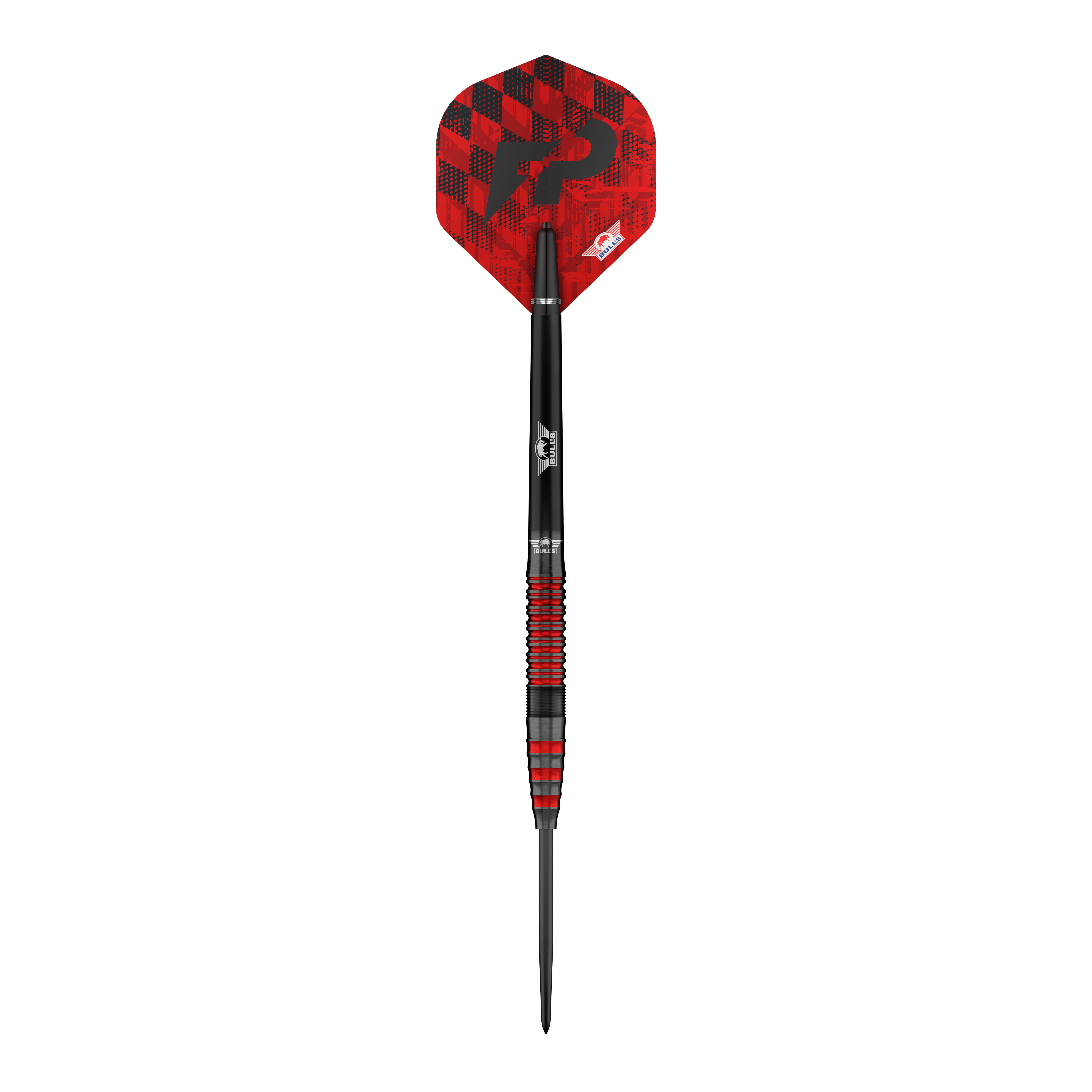 Bulls NL Florian Price Steeldarts - 23 g Bulls NL Florian Preis Steeldarts - 23g abgebildet. Die Darts sind in einer Nahaufnahme zu sehen.