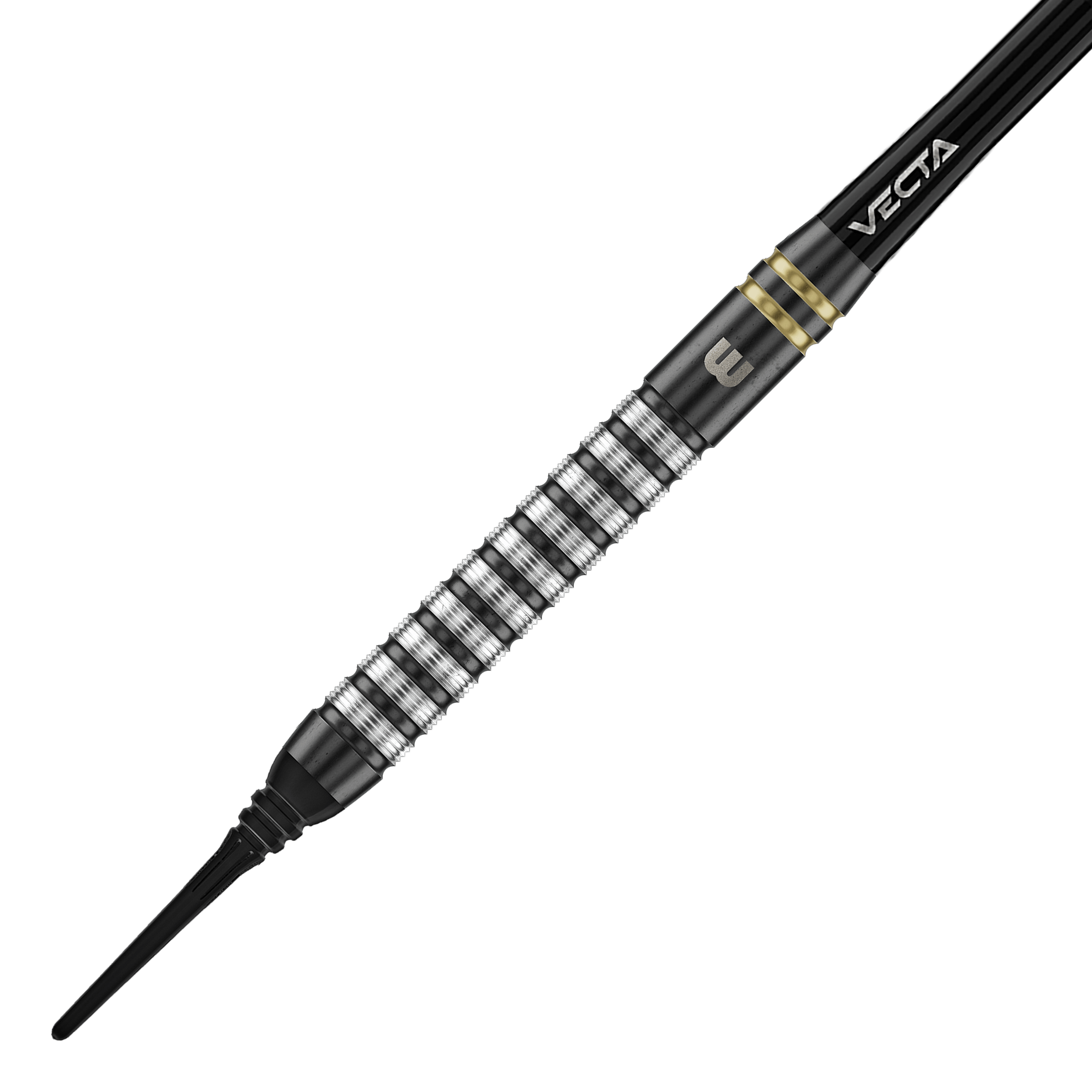 Fléchettes souples Winmau Gian Van Veen TS - 18g Auf dem Bild sind die Winmau Gian Van Veen TS Softdarts 18g. Die Darts sind in unterschiedlichen Perspektiven fotografiert.