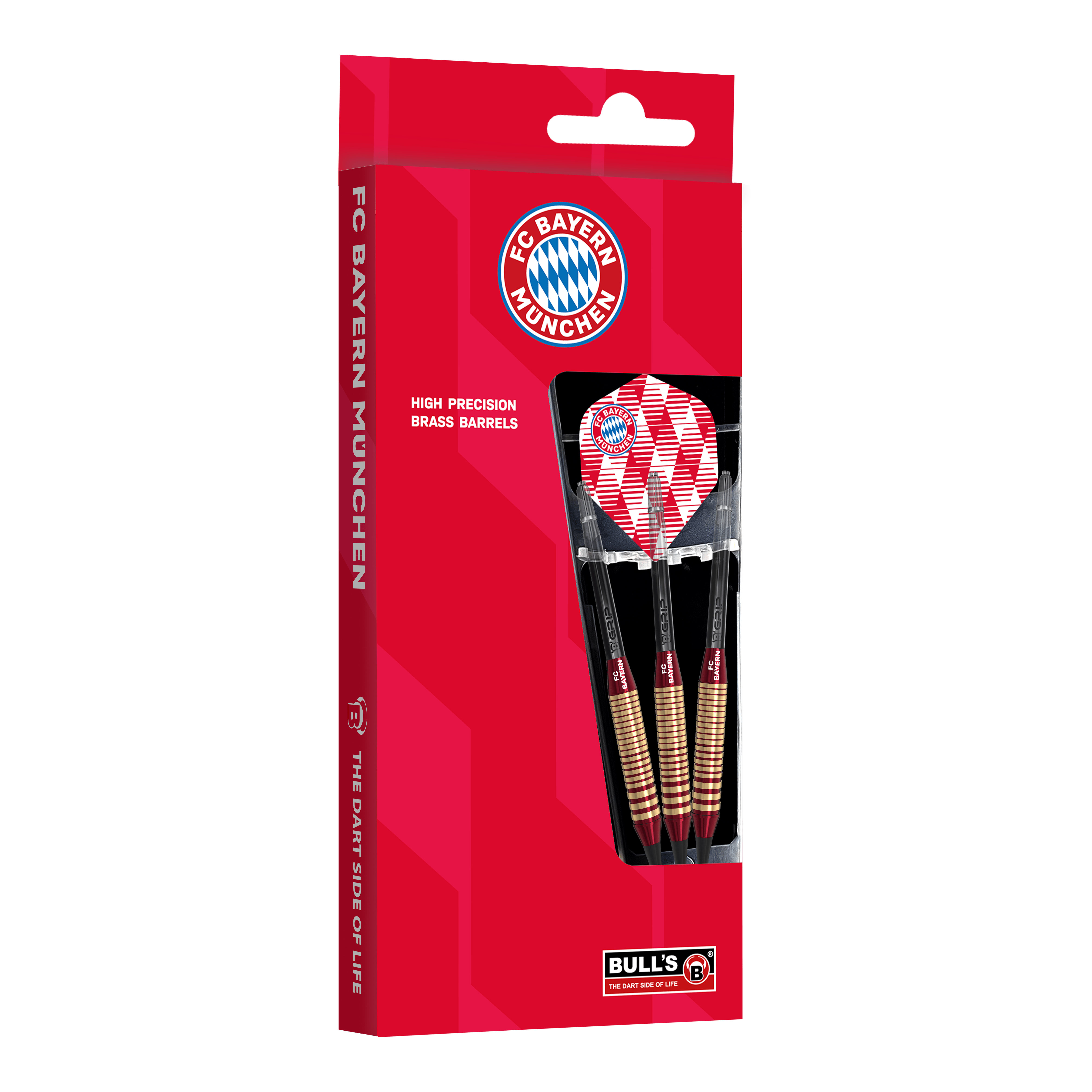 Fléchettes souples en laiton Bulls FC Bayern Munich - 18 g Abgebildet sind die Bulls FC Bayern München Brass Softdarts mit 18g Gewicht. Sie eignen sich für Softdart-Spiele und tragen das Vereinsdesign.