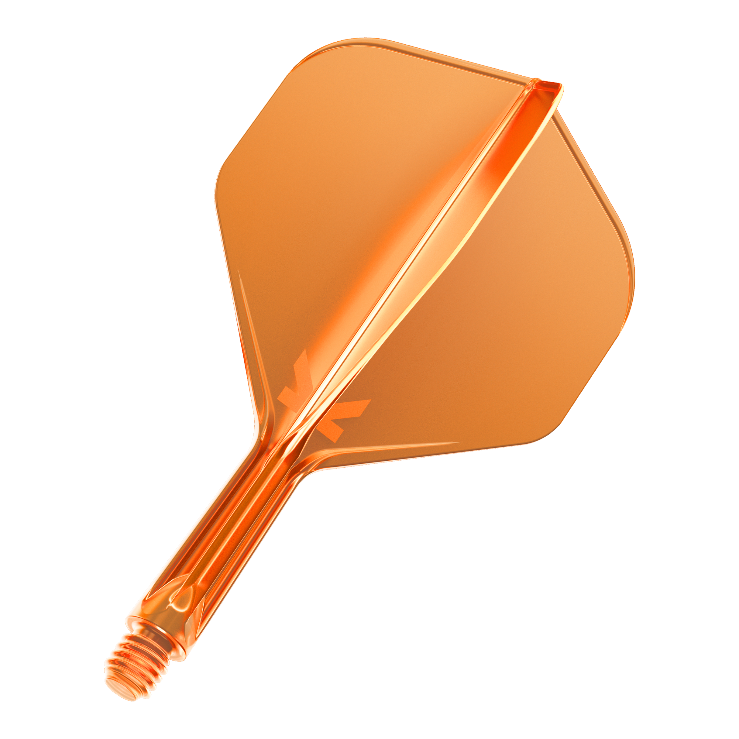 Système de vol standard Target K-Flex No2 - Orange fluo Dies ist ein neonorangefarbener Dartflight mit einem integrierten Schaft. Er hat eine glänzende Oberfläche und eine standardisierte Form.