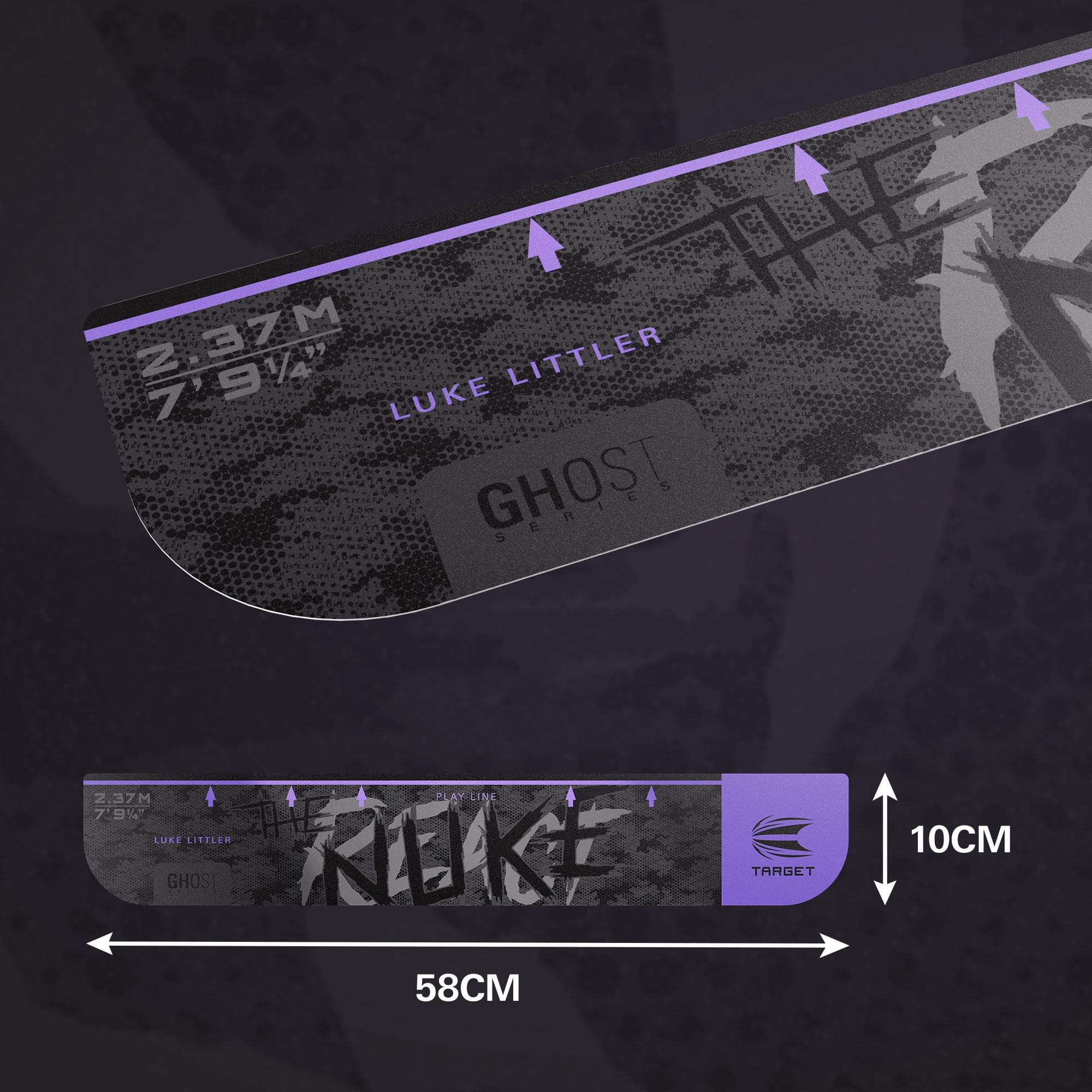 Ligne de lancer cible Ghost-Series Luke Littler Das Bild zeigt das Produkt 'Target Throw Line Ghost-Series Luke Littler Abwurflinie'. Es handelt sich um eine Abwurflinie für Dartspieler.