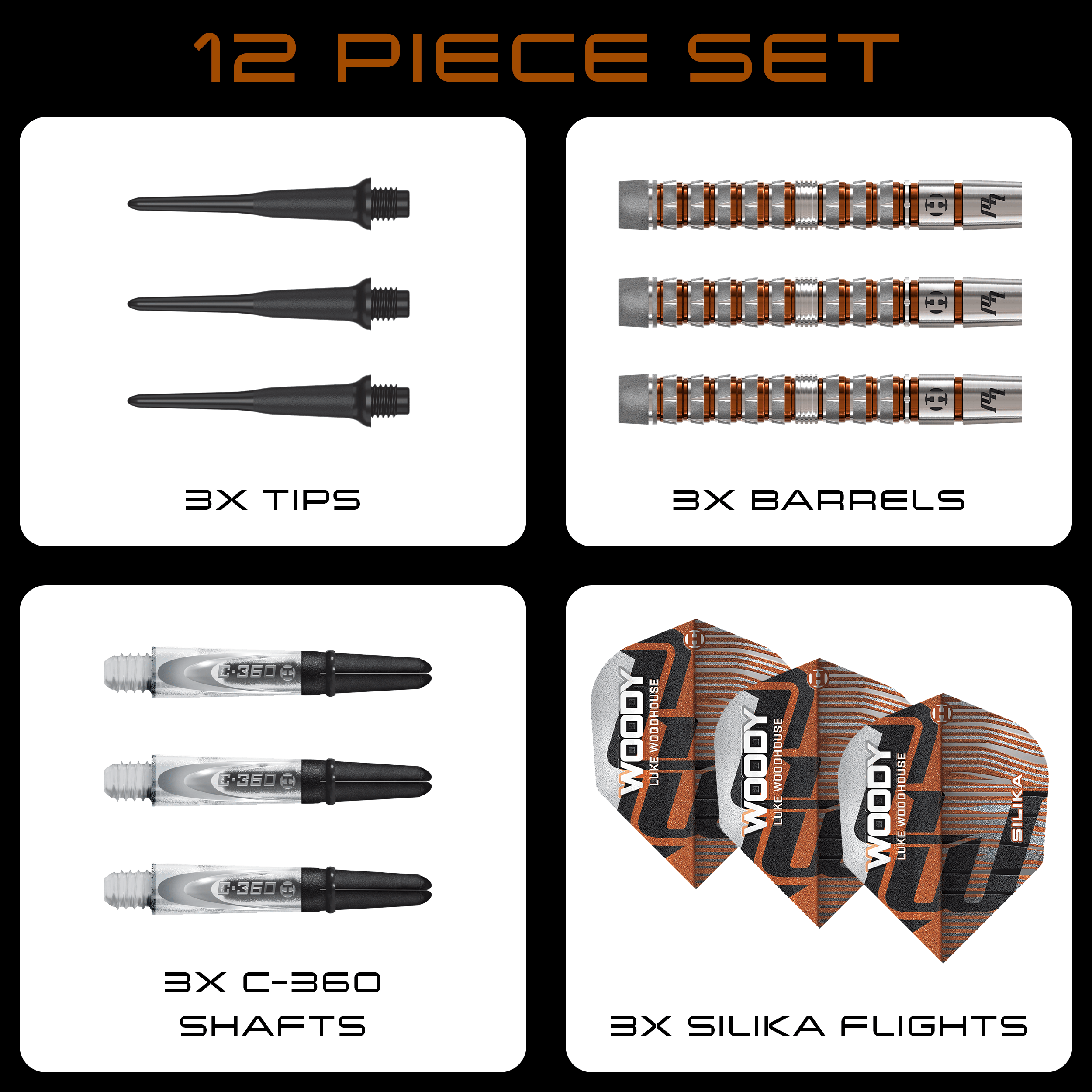 Fléchettes souples Luke Woodhouse série 3 de Harrow - 18 g Harrows Luke Woodhouse Series 3 Softdarts - 18g abgebildet. Das Bild zeigt die Details dieses Softdart-Produkts.