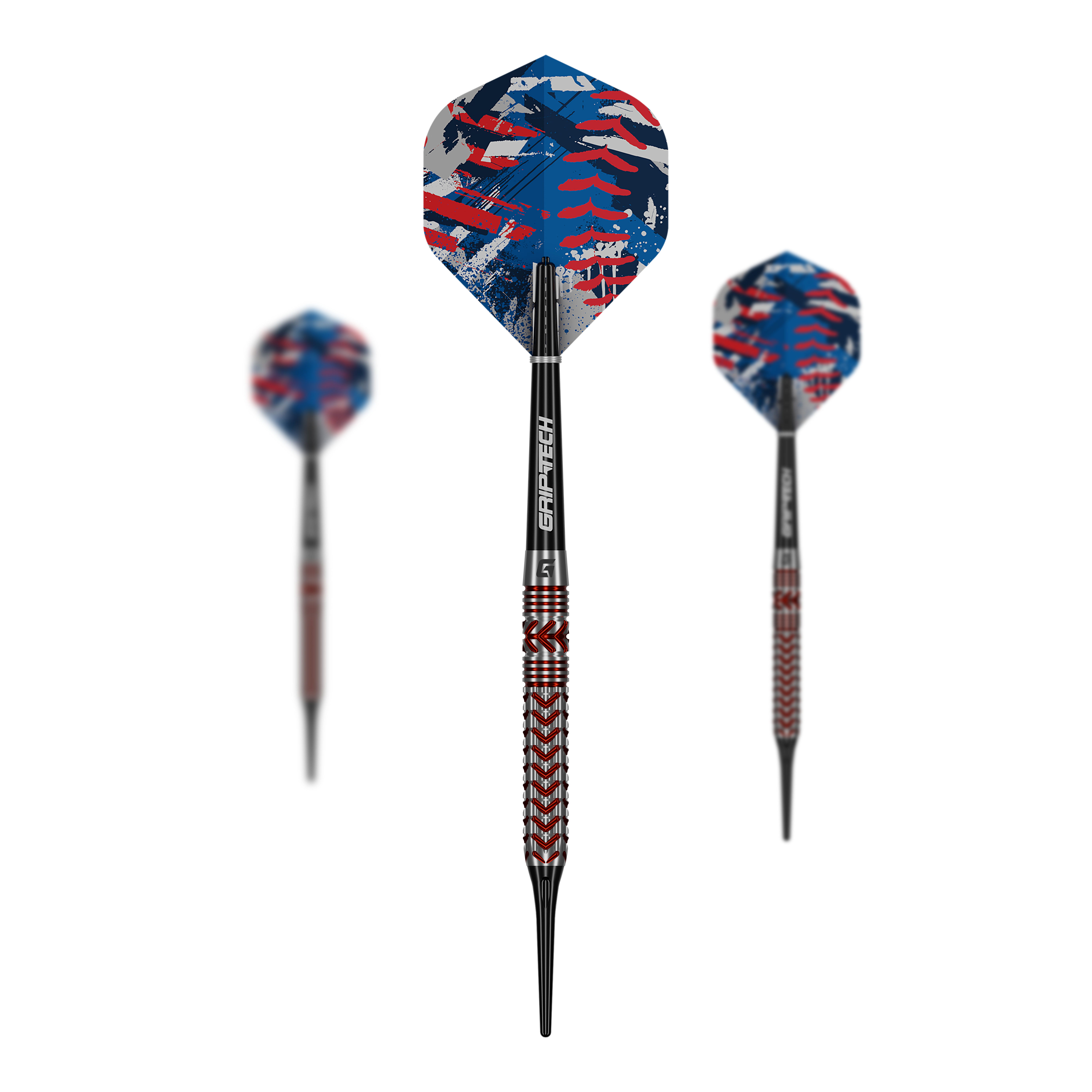 Fléchettes souples GOAT Curveball - 20 g GOAT Curveball Tungsten Softdarts - 20g werden auf diesem Bild gezeigt. Die Softdarts bestehen aus Tungsten und wiegen 20 Gramm.