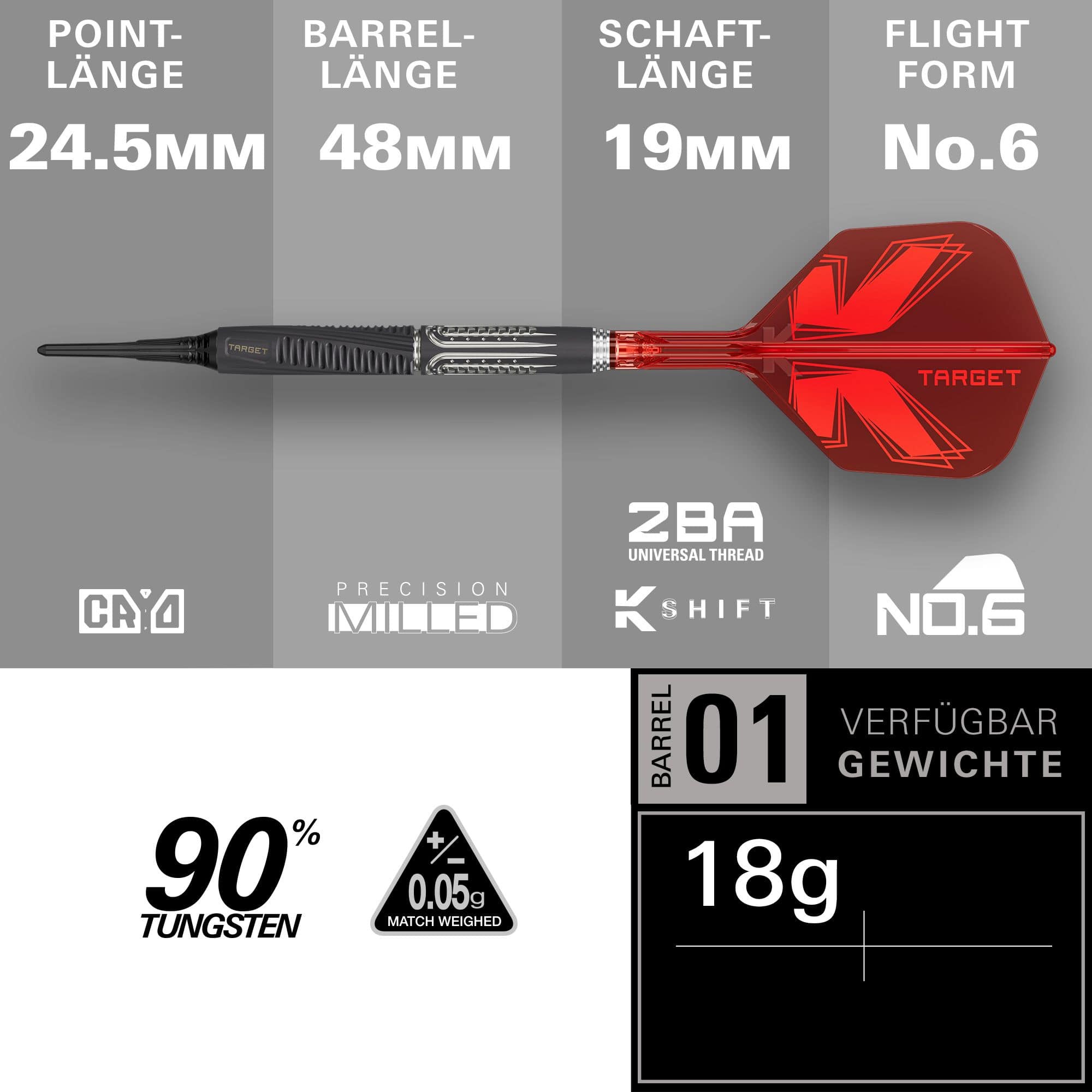Fléchettes souples Target Shift - 18 g Fléchettes souples Target Shift - 18 g