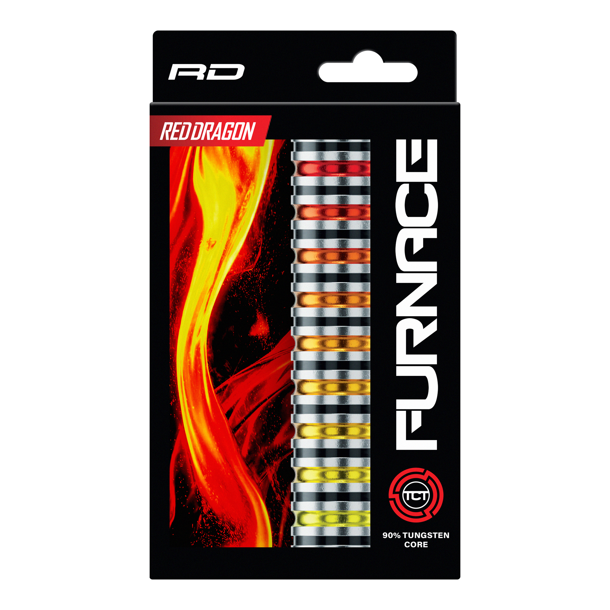 Fléchettes en acier Red Dragon Furnace Abgebildet sind die Red Dragon Furnace Steeldarts. Die Darts liegen nebeneinander und zeigen ihr markantes Design.