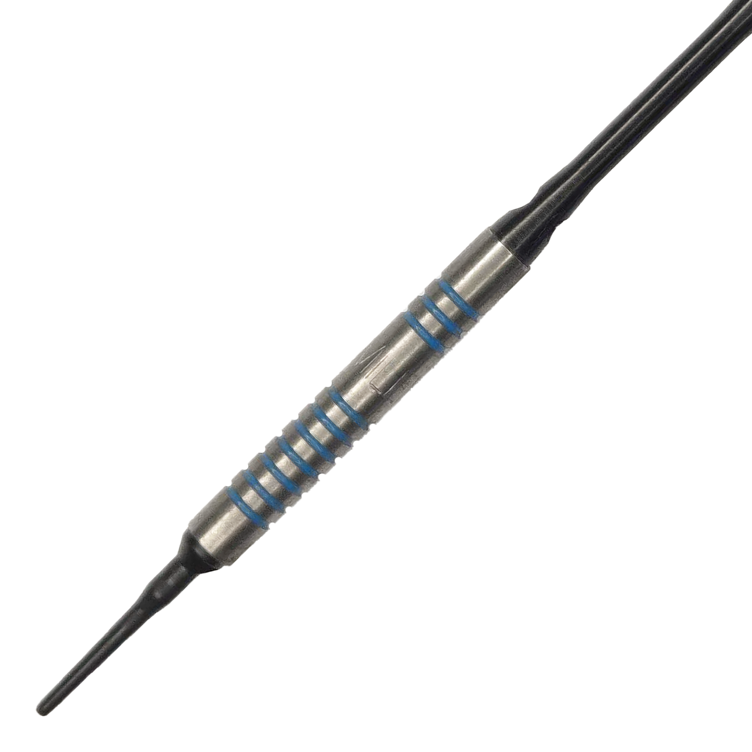 Fléchettes souples McDart 85 Tungsten V1 - 17 g Der McDart 85er Tungsten V1 Softdart wiegt 17 Gramm und hat ein silbernes Barrel mit blauen Rillen. Die Spitze ist aus Kunststoff und eignet sich für elektronische Dartscheiben.