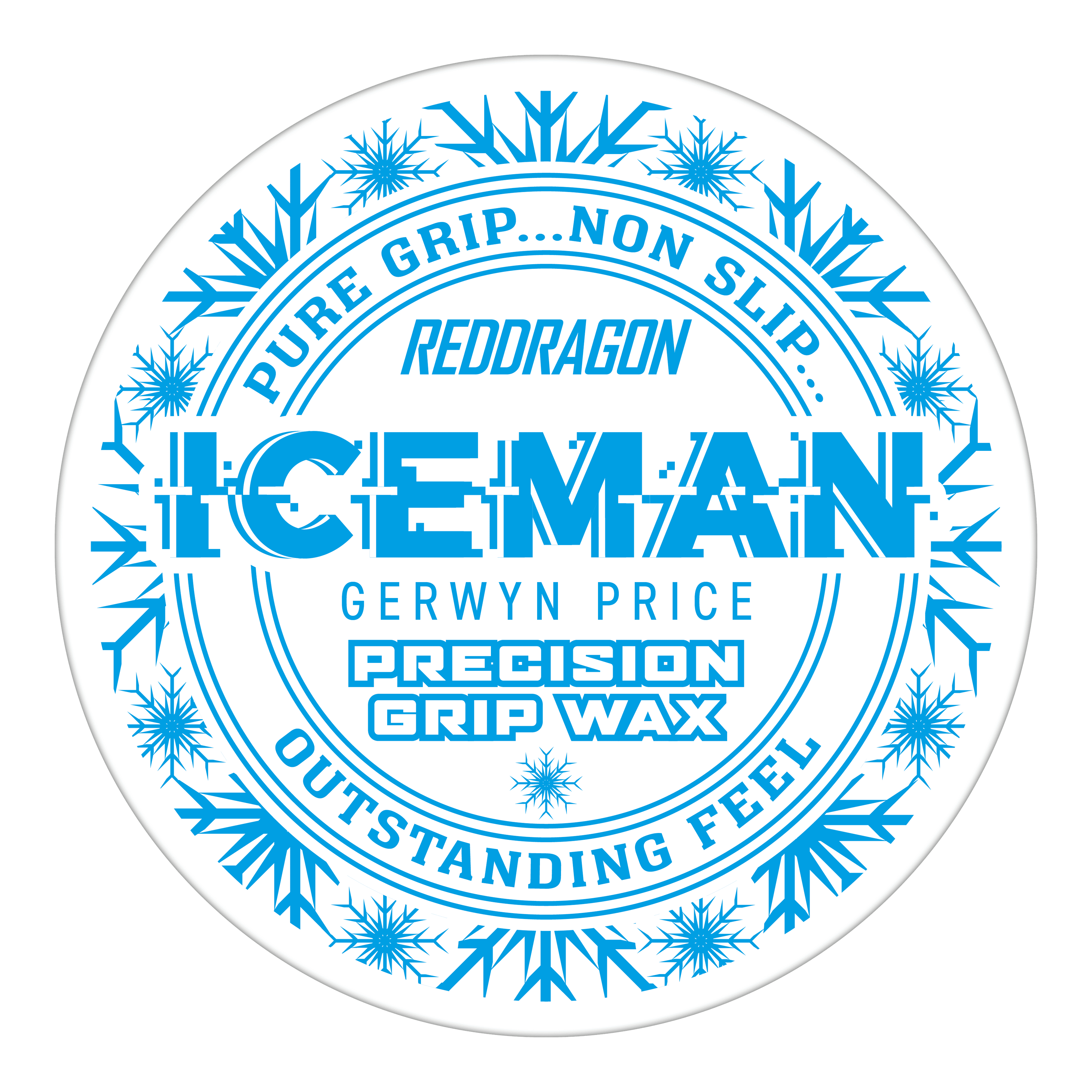 Cire pour les doigts Red Dragon Gerwyn Price Iceman Precision Grip Wax Das Bild zeigt eine runde Dose des Produkts "Red Dragon Gerwyn Price Iceman Precision Grip Wax". Auf der Dose steht in blauer Schrift, dass das Wachs für einen reinen und rutschfesten Griff sowie ein herausragendes Gefühl sorgt.