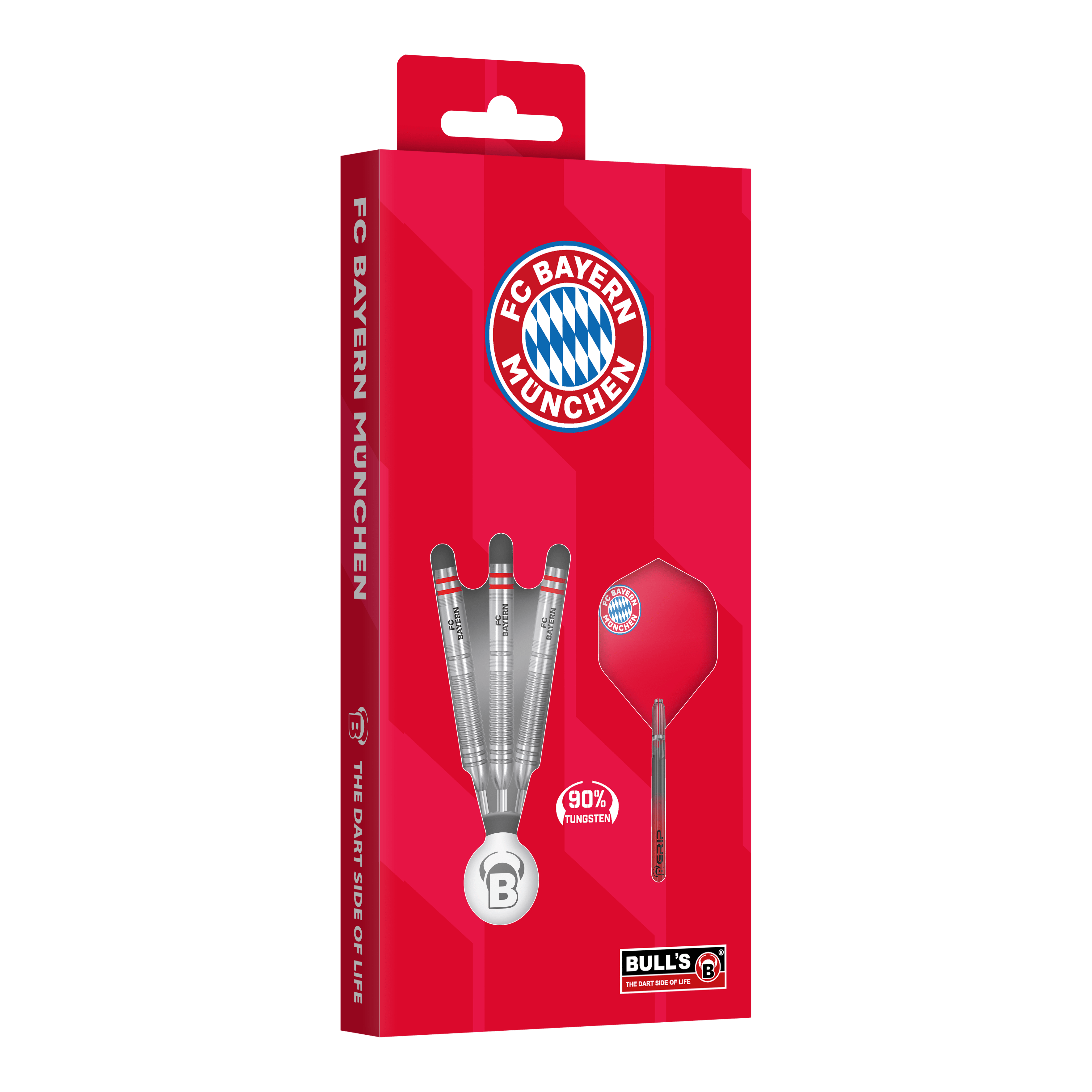 Fléchettes en acier tungstène Bulls FC Bayern Munich Das Bild zeigt die Bulls FC Bayern München Tungsten Steeldarts. Diese Steeldarts sind für Liebhaber des Vereins gedacht.