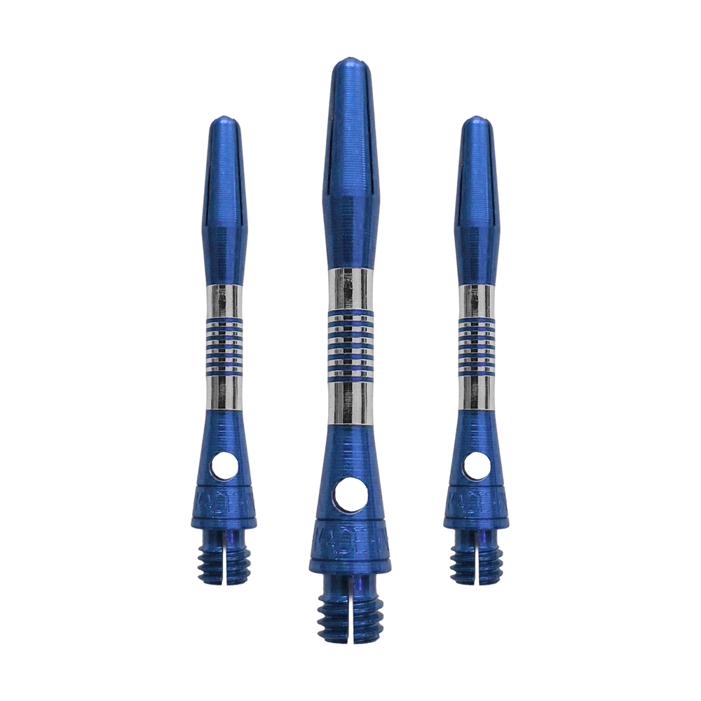 Tiges en aluminium Cetra Bulls NL - Bleues Dieses Bild zeigt blaue BullsNL Cetra Aluminium Shafts mit einer Länge von 34 mm. Es handelt sich um ein Set für Dartpfeile.