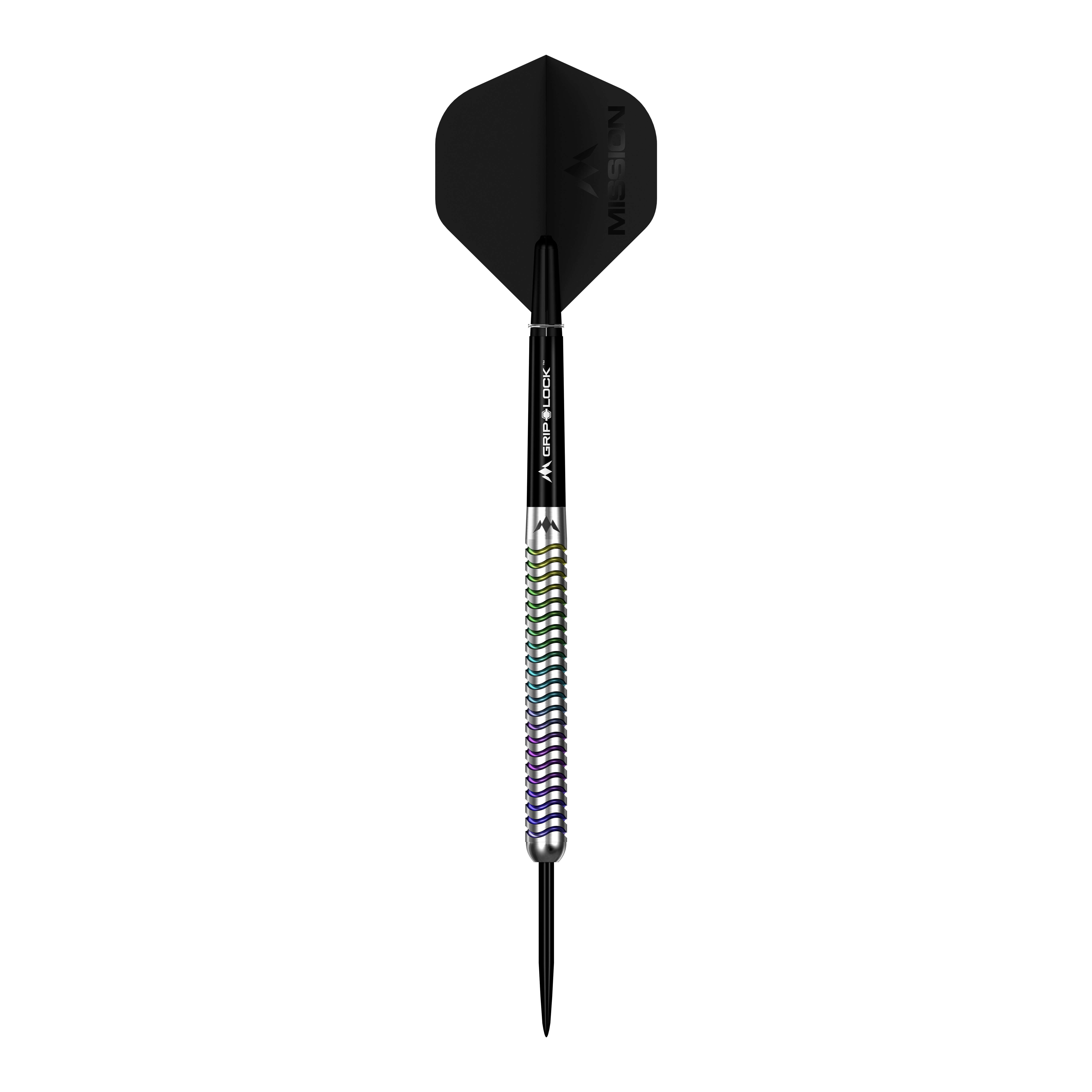 Hier sieht man Mission Mirage Steeldarts. Die Darts sind für professionelle Spiele konzipiert.