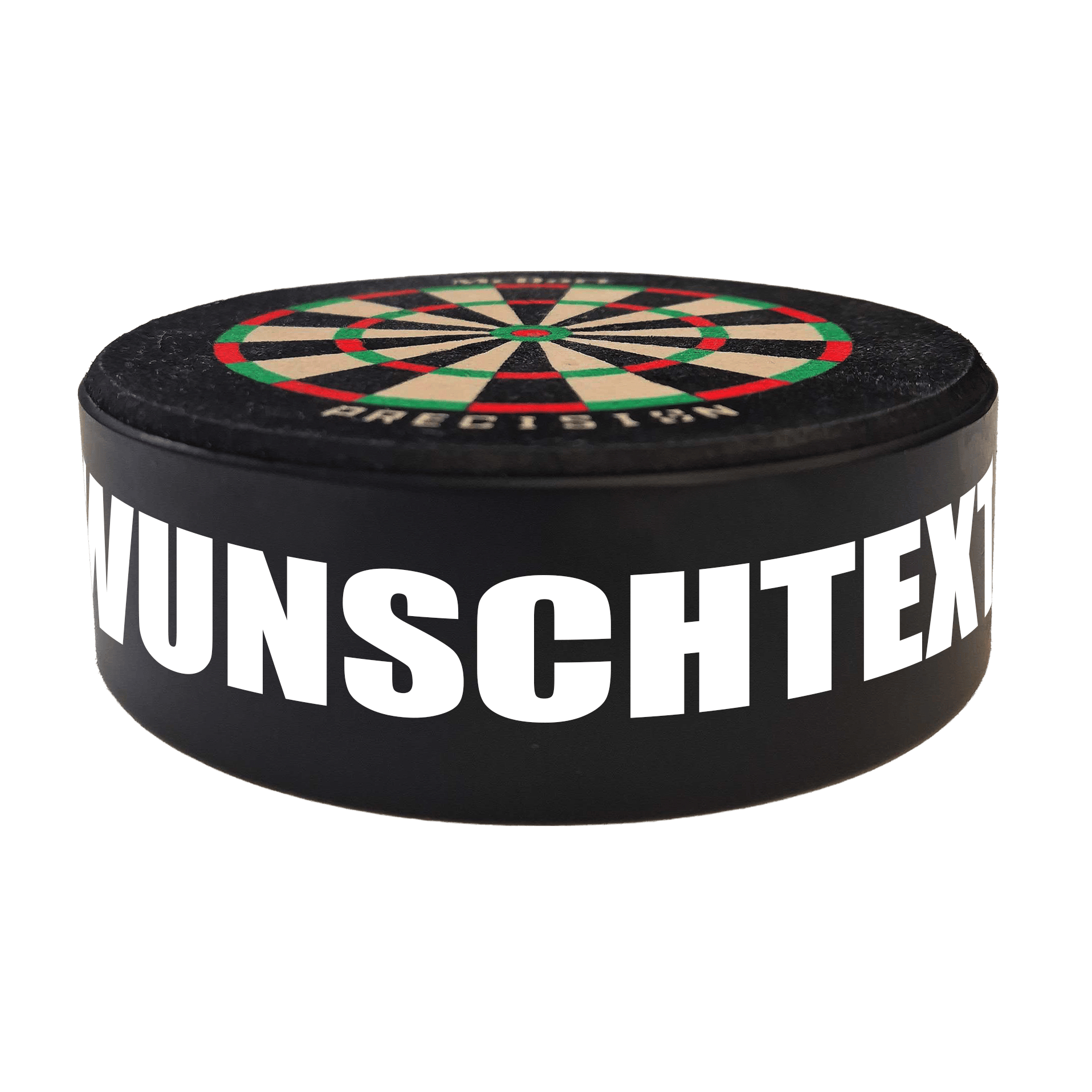 Cible de fléchettes miniature McDart Precision avec texte personnalisé Das Bild zeigt das Produkt mit dem Dateinamen 765_McDart_Mini_Precision_Dartboard_Darthalter_2_Impact. Es handelt sich um ein Dartartikel von McDart.