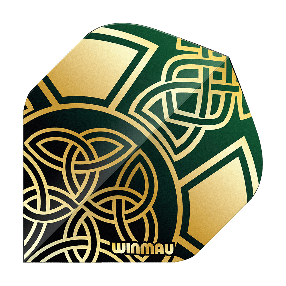 Vols standard Winmau Prism Delta Brendan Dolan Celtic Knot Black Gold No2 Abgebildet sind die Winmau Prism Delta Brendan Dolan Celtic Knot Black Gold No2 Standard Flights. Die Flights besitzen ein elegantes Muster in Schwarz und Gold.