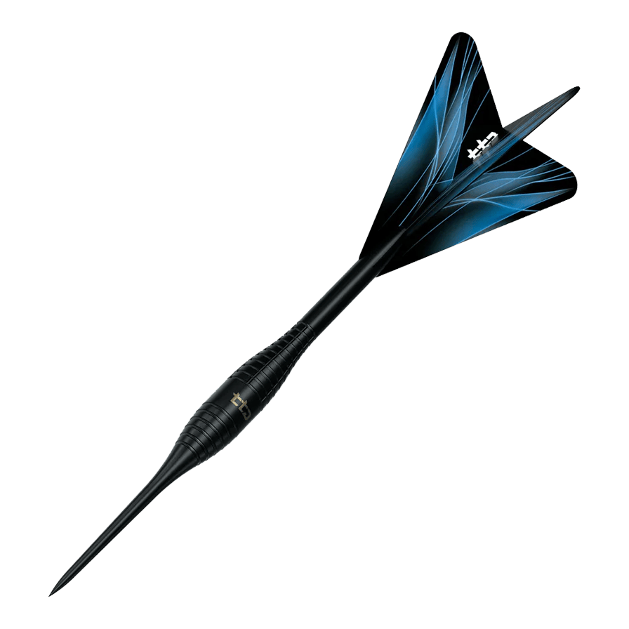 Caliburn TTD Complete Titanium T2 Fléchettes en acier noir - 6 g Abgebildet ist das Produkt Caliburn TTD Complete Titanium T2 Black Steeldarts - 6g. Die abgebildeten Steeldarts sind aus schwarzem Titan gefertigt.