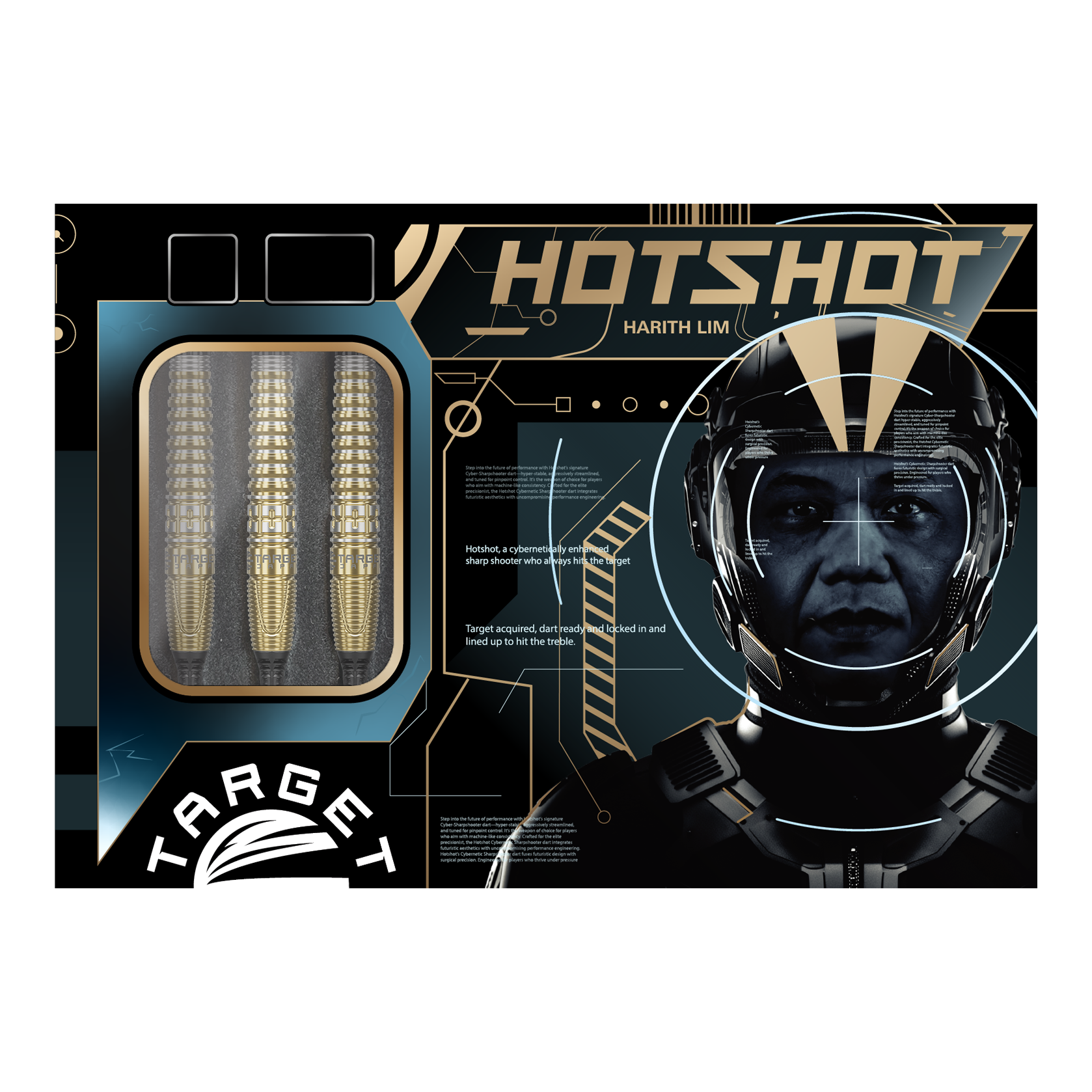 Fléchettes souples Target Japan Prime Series Harith Lim HotShot GEN3 - 18 g Die Target Japan Prime Series Harith Lim HotShot GEN3 Softdarts - 18g werden gezeigt. Diese Softdarts zeichnen sich durch ihr schlankes Design aus.