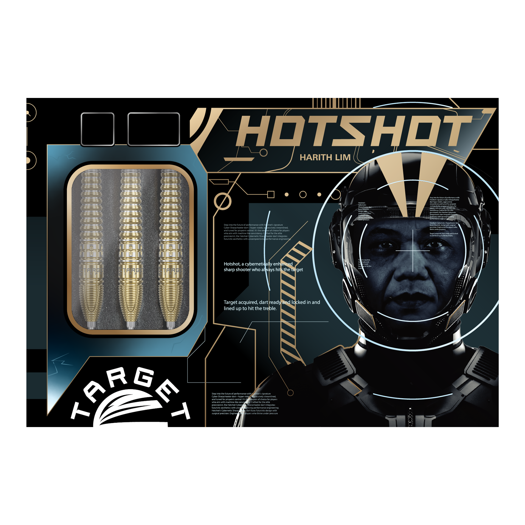 Target Japan Prime Series Harith Lim HotShot GEN3 Fléchettes en acier à pointe suisse Auf dem Bild sind die Target Japan Prime Series Harith Lim HotShot GEN3 Swiss Point Steeldarts zu sehen. Sie eignen sich perfekt für Dart-Enthusiasten.