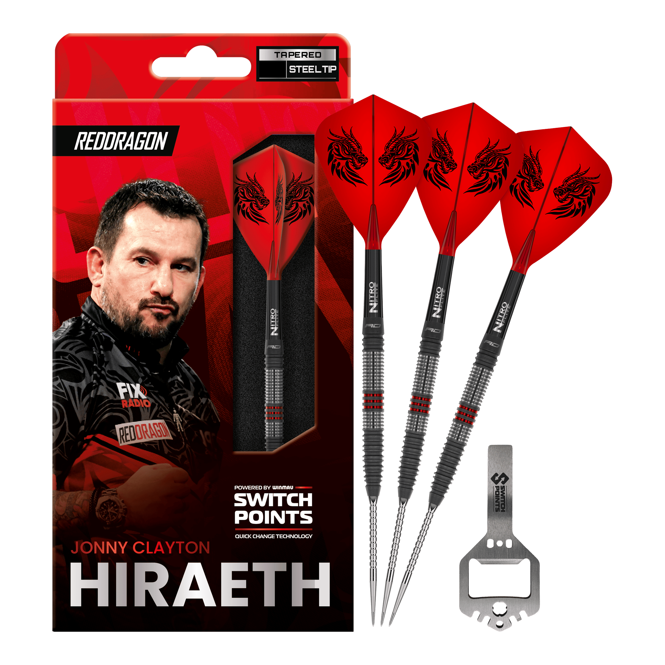 Fléchettes en acier Red Dragon Jonny Clayton Hireath Switch Point Zu sehen sind Red Dragon Jonny Clayton Hireath Switch Point Steeldarts. Sie haben eine markante Optik und sind ideal für Dartspieler geeignet.