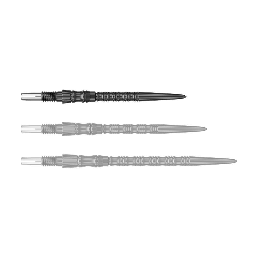 Pointes de fléchettes en acier Target Signature Swiss Point TRB - Noires Zu sehen ist eine schwarze Dartspitze mit einer Länge von 30mm. Das Produkt ist eine Target SwissPoint Signature TRB Dartspitze.