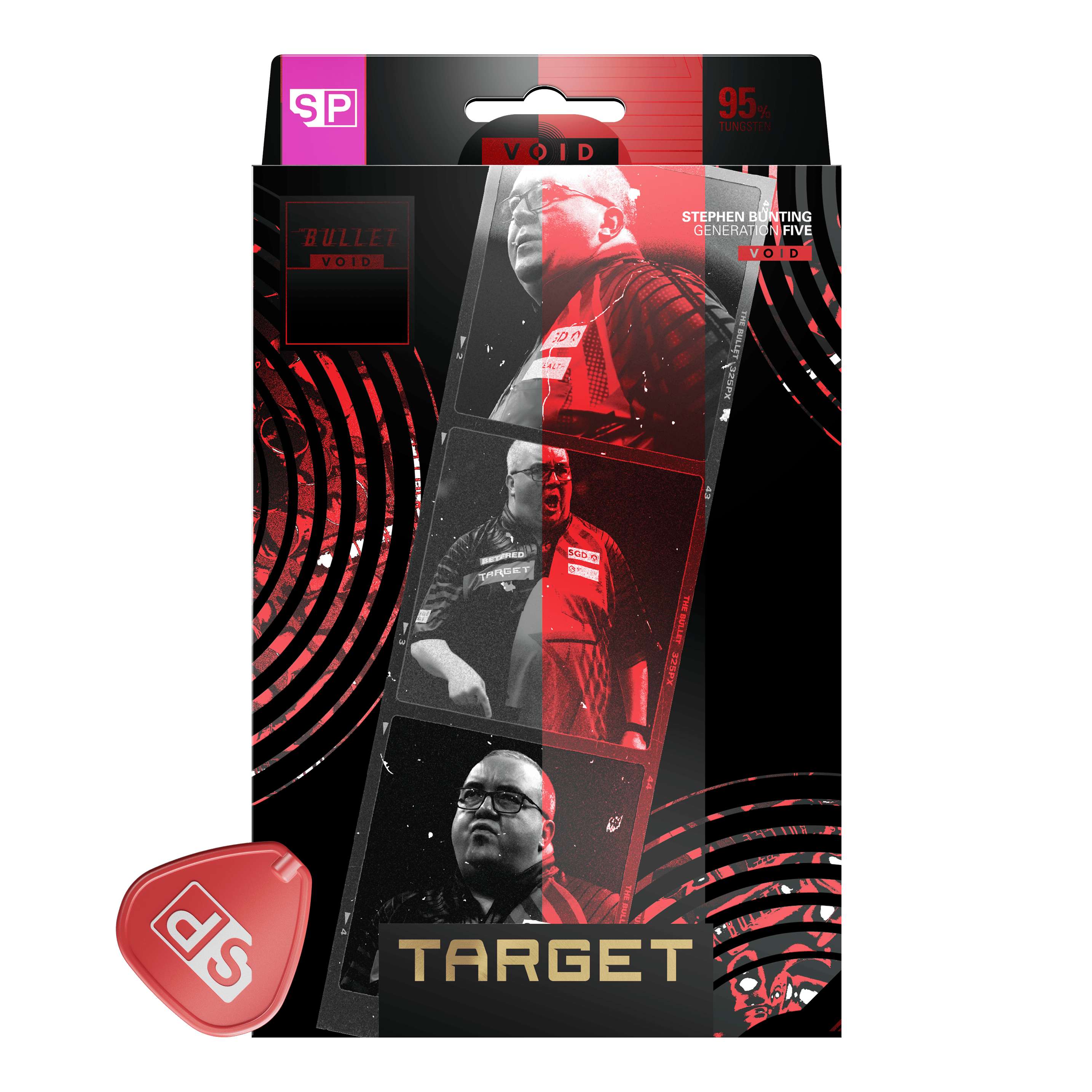 Fléchettes en acier à pointe suisse GEN5 Void de Stephen Bunting Zu sehen sind die Target Stephen Bunting GEN5 Void Swiss Point Steeldarts. Die Darts überzeugen durch ihr markantes Design und ihre gute Griffigkeit.