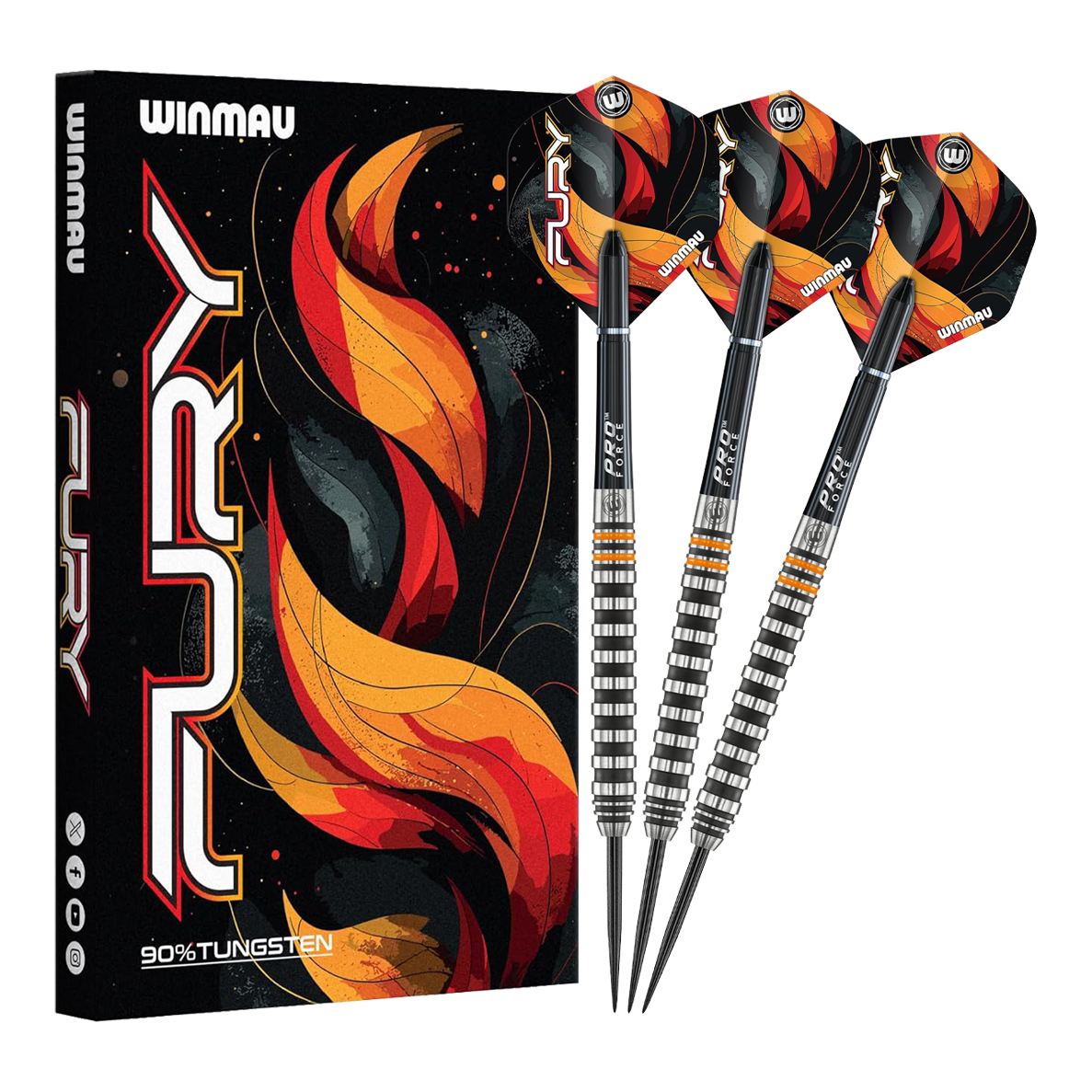 Fléchettes en acier Winmau Fury - 22 g Gezeigt werden die Winmau Fury Steeldarts - 22g. Diese hochwertigen Steeldarts sind für anspruchsvolle Spieler konzipiert.