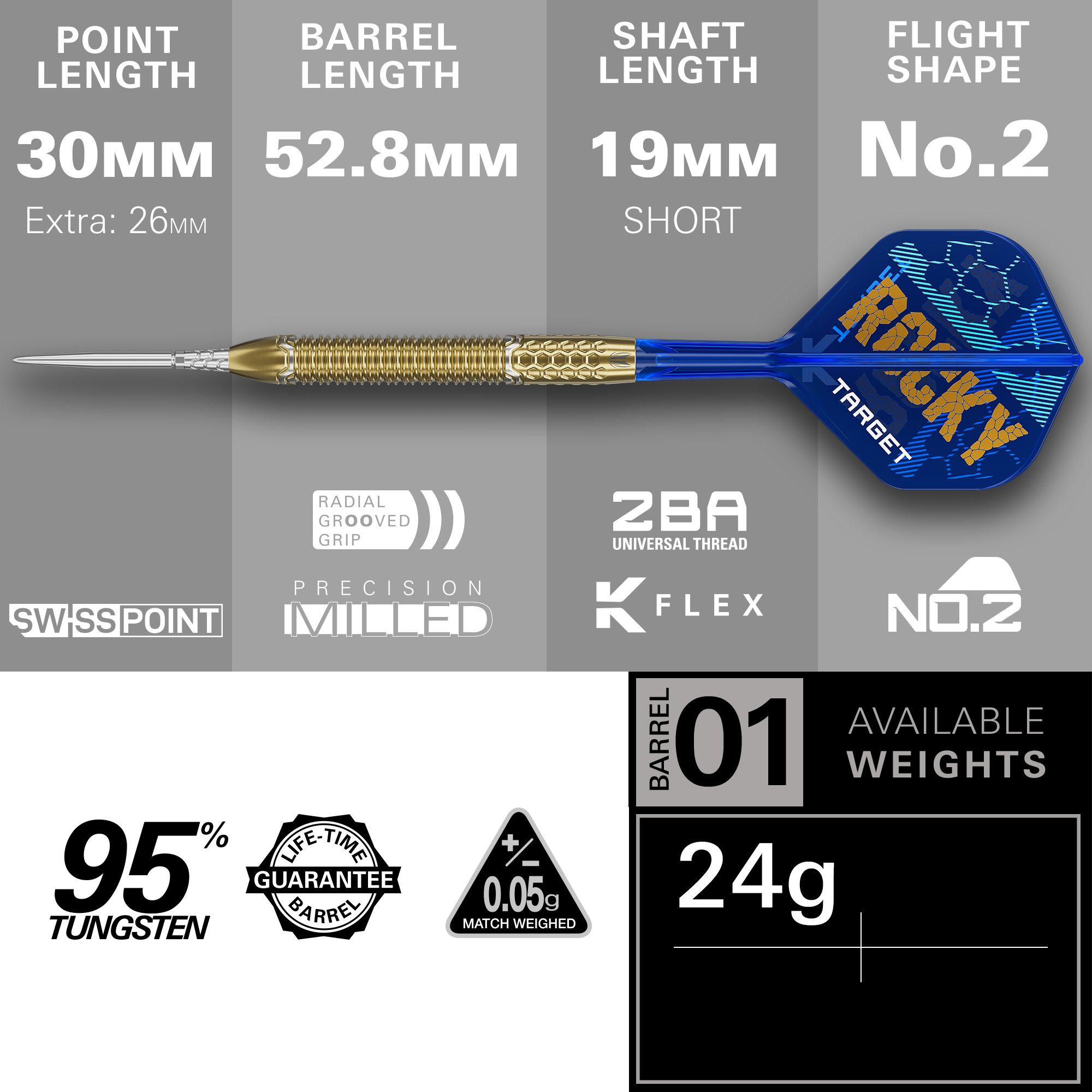 Target Josh Rock Édition Limitée Swiss Point Steeldarts - 24g