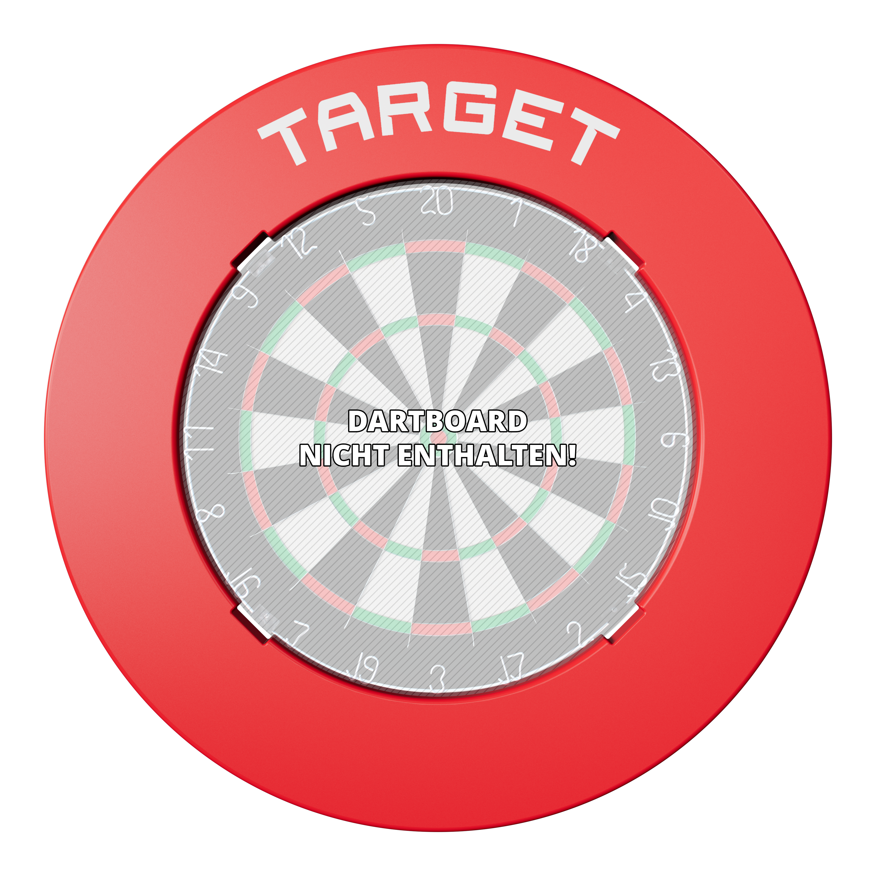 Target à encoches pour fléchettes Auf dem Bild ist eine runde rote Umrandung für ein Dartboard. Sie erscheint matt und gleichmäßig.