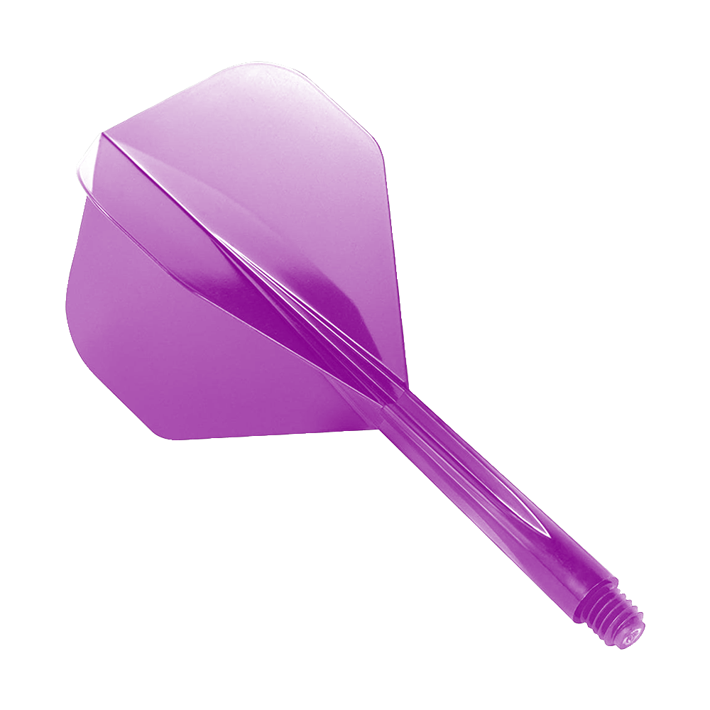 Condor Axe Purple Flight System Standard Auf dem Bild ist ein lilafarbener Dart-Flight mit integriertem Shaft zu sehen. Es handelt sich um das Produkt „Condor Axe Purple Flight-System Standard“.
