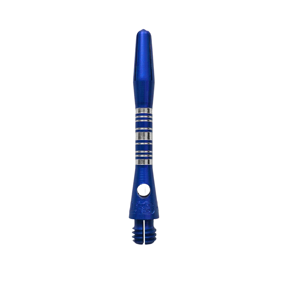 Tiges en aluminium Bulls NL Supra - Bleues - 34 mm Bulls NL Supra Aluminium Shafts in Blau und 34 mm Länge werden dargestellt. Diese Dartschäfte sind besonders robust und für präzises Werfen geeignet.