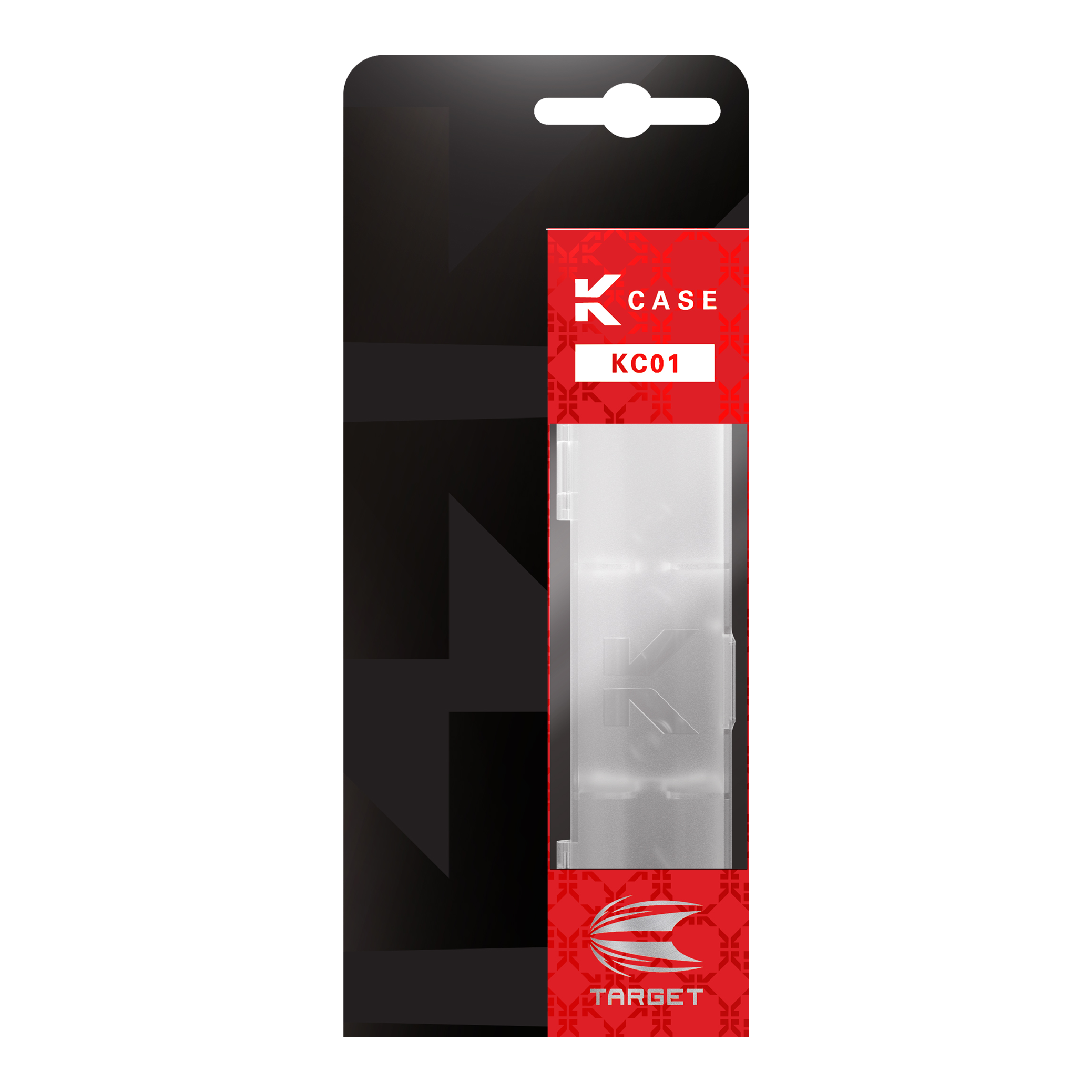 Coffret de vol Target K-Flex K-Case Die Abbildung zeigt das Produkt „Target K-Flex K-Case Flightbox“ in seiner Verpackung. Die Verpackung ist schwarz und rot mit einem transparenten Sichtfenster, durch das das Produkt zu sehen ist.